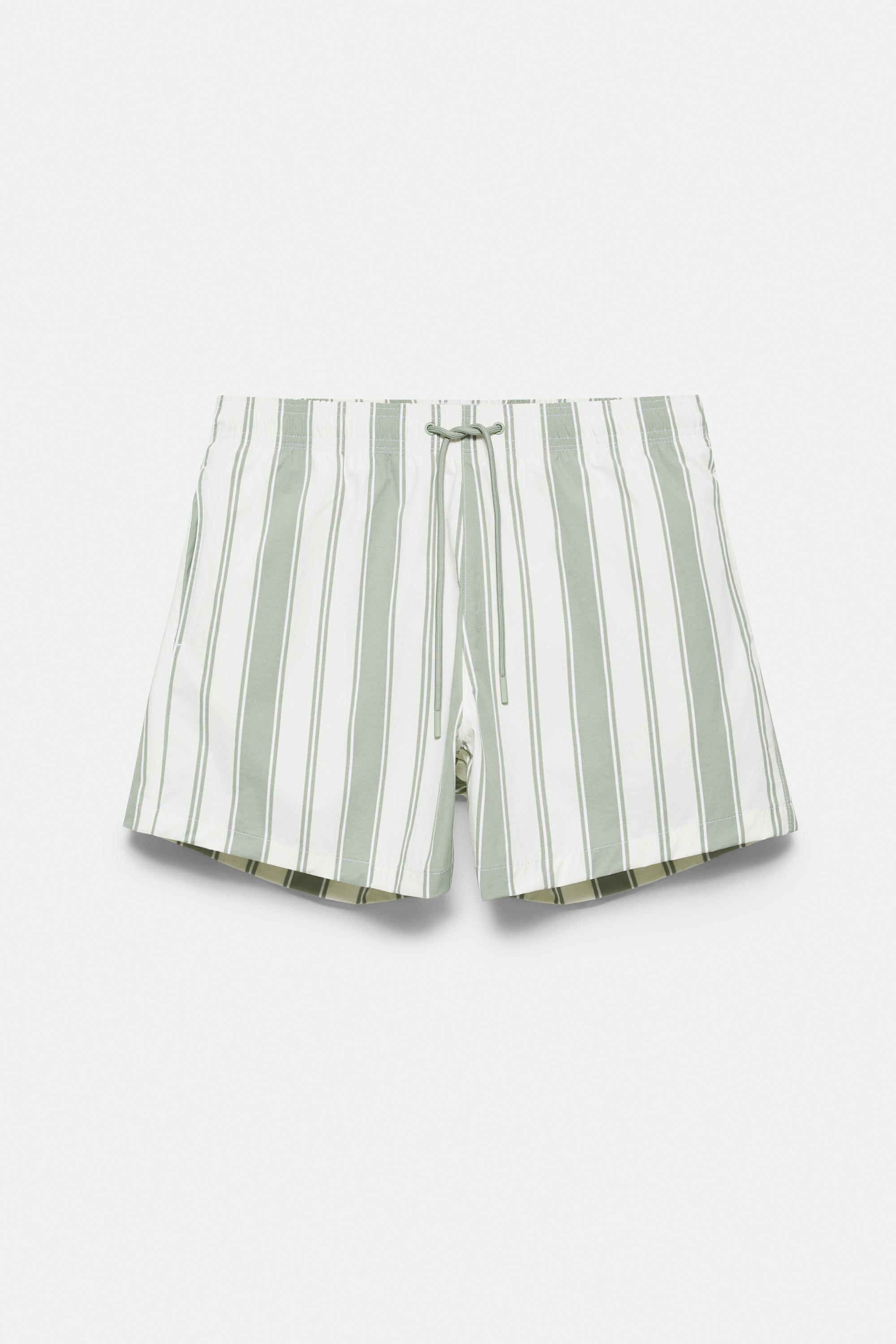 Striped board shorts — Green