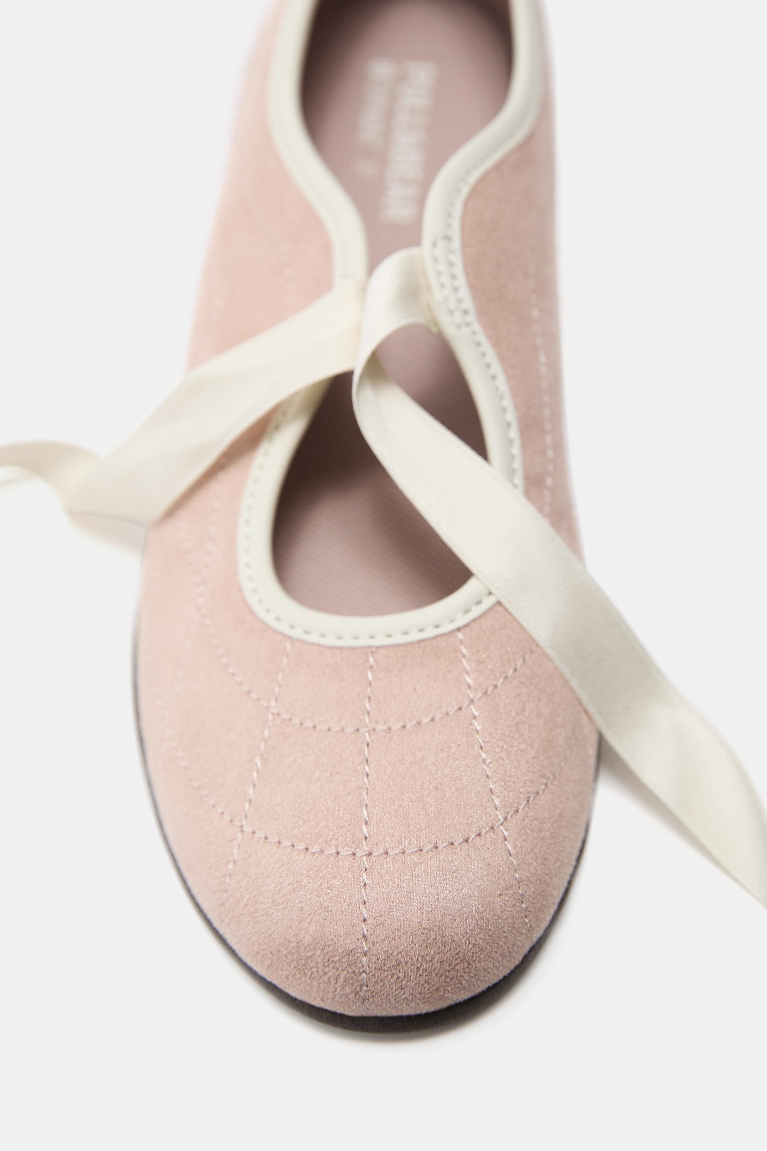 Sporty bow ballerinas — Pink