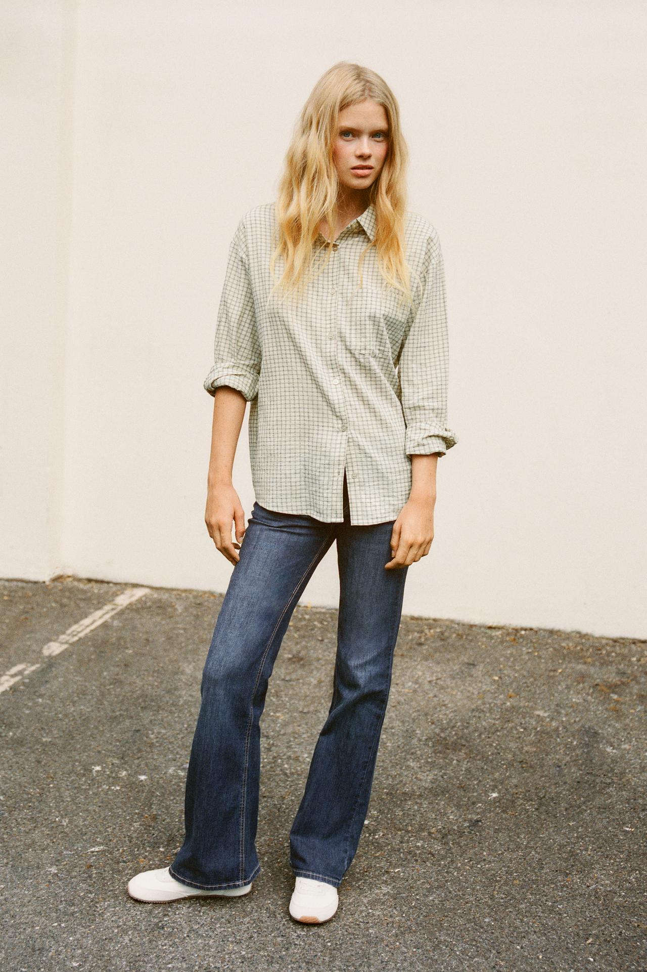 Check shirt with pocket — Vanilla
