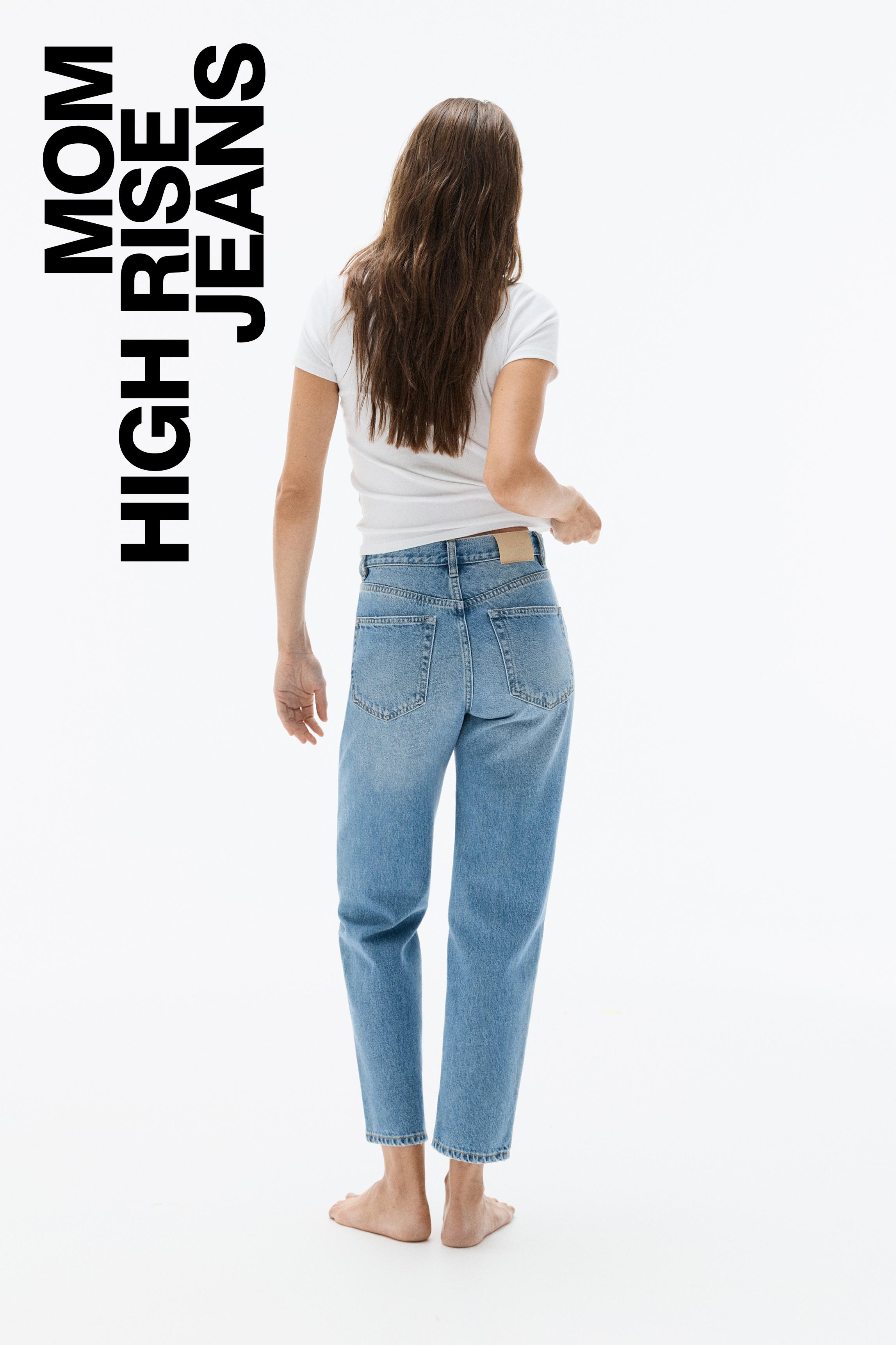 High-waist mom jeans — Medium blue