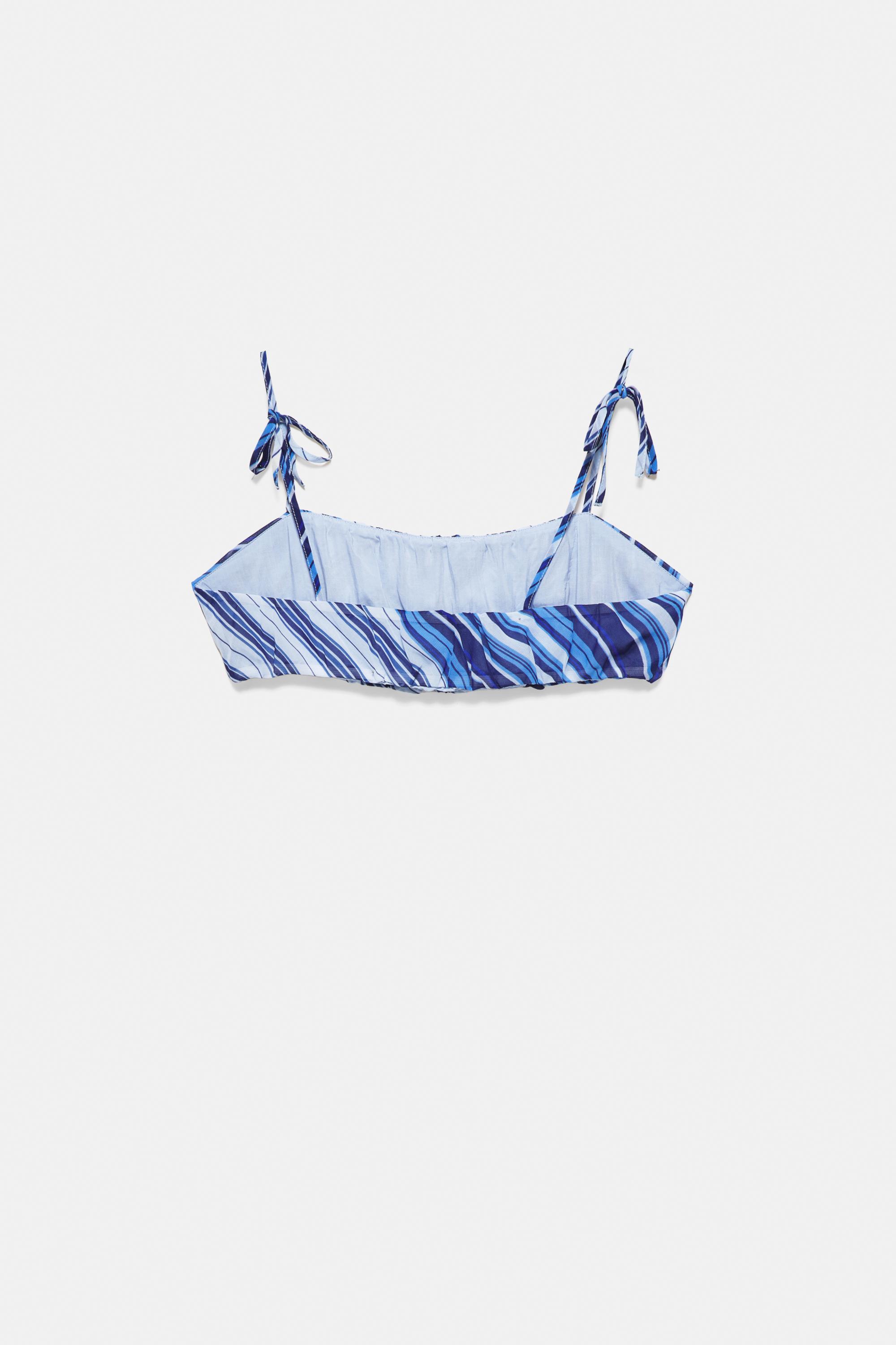 Striped strappy top — Deep blue