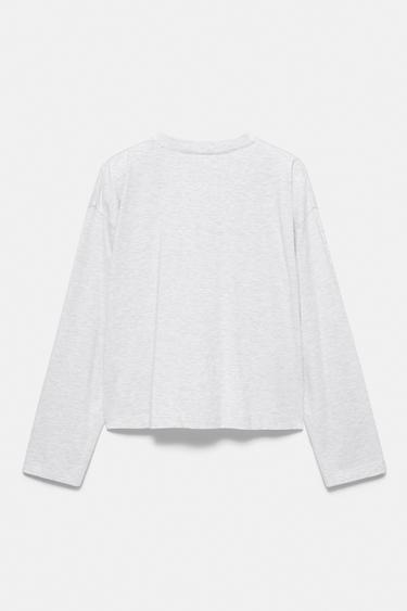 Boxy-fit long sleeve T-shirt — Grey marl 6