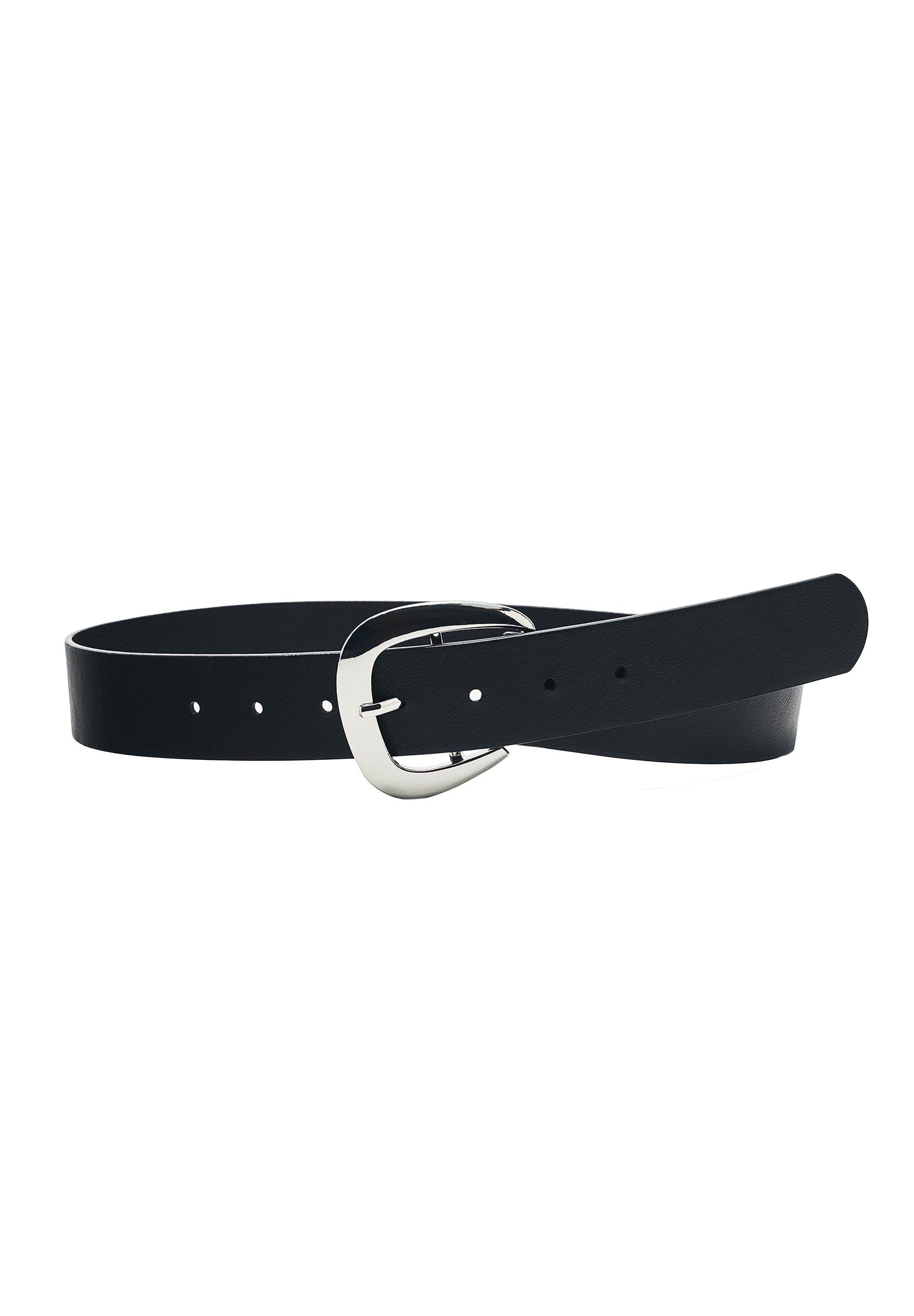 Metallic buckle belt — Black