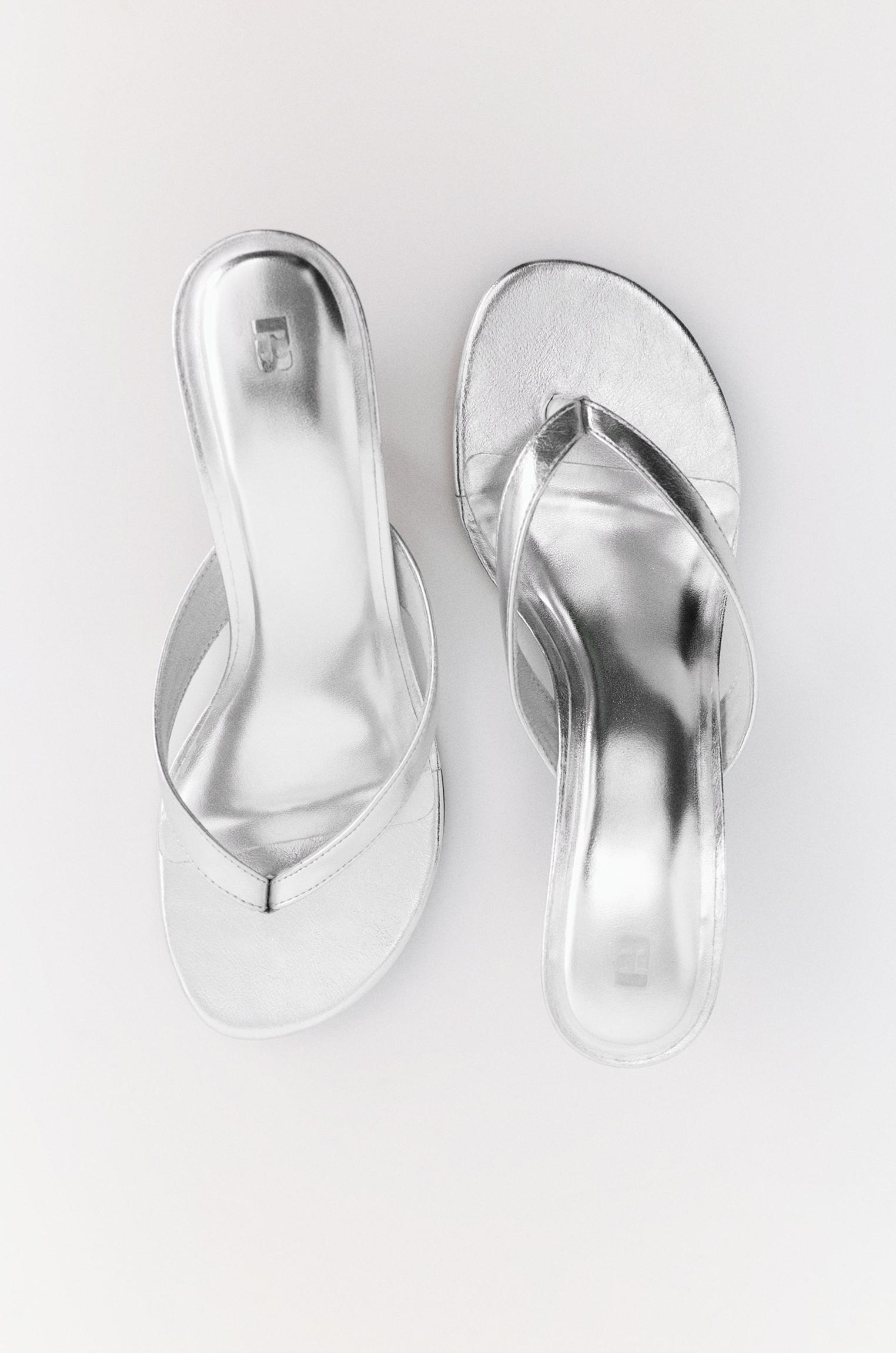 Metalik topuklu sandalet - Görsel 18