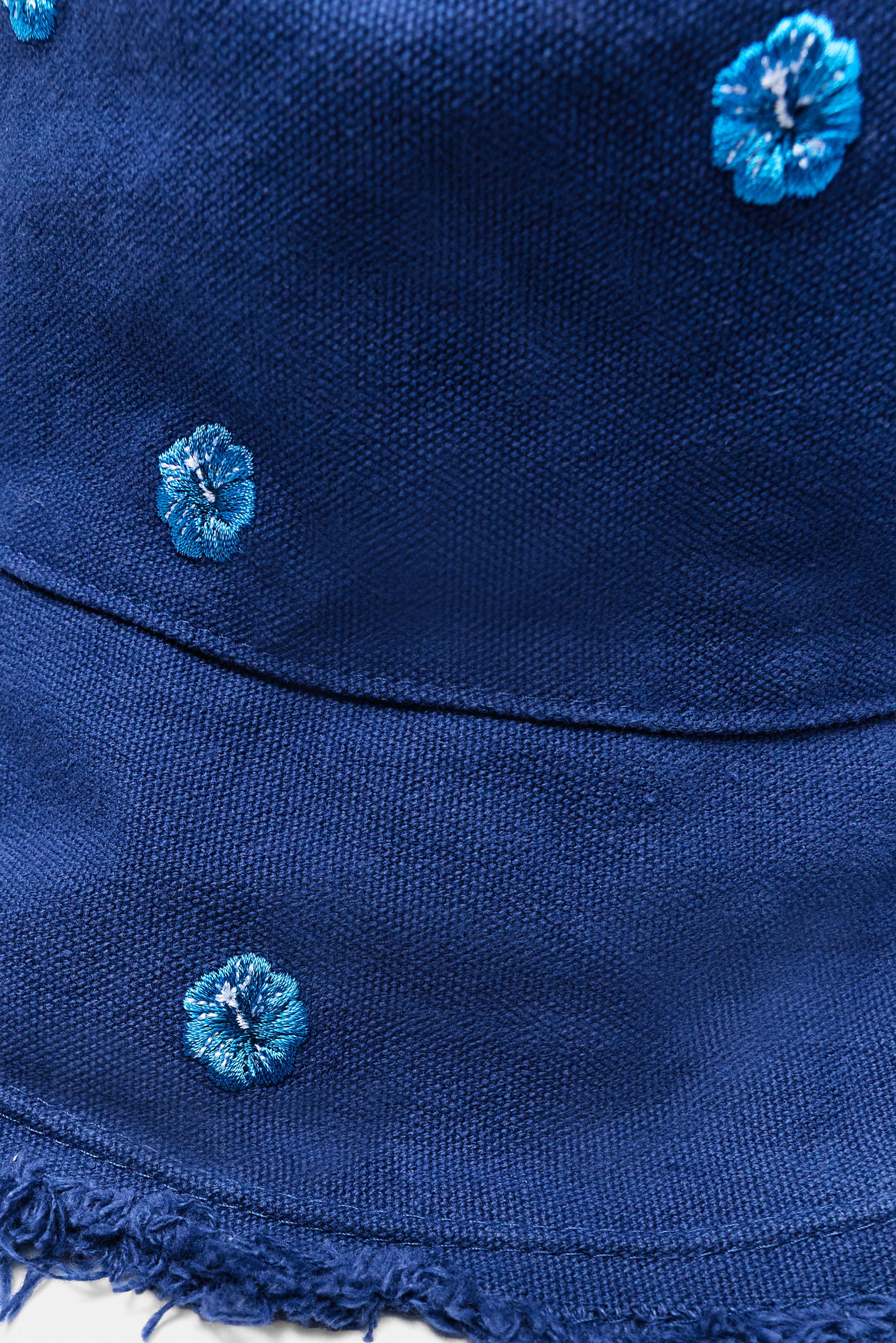 Hibiscus flower bucket hat — Blue