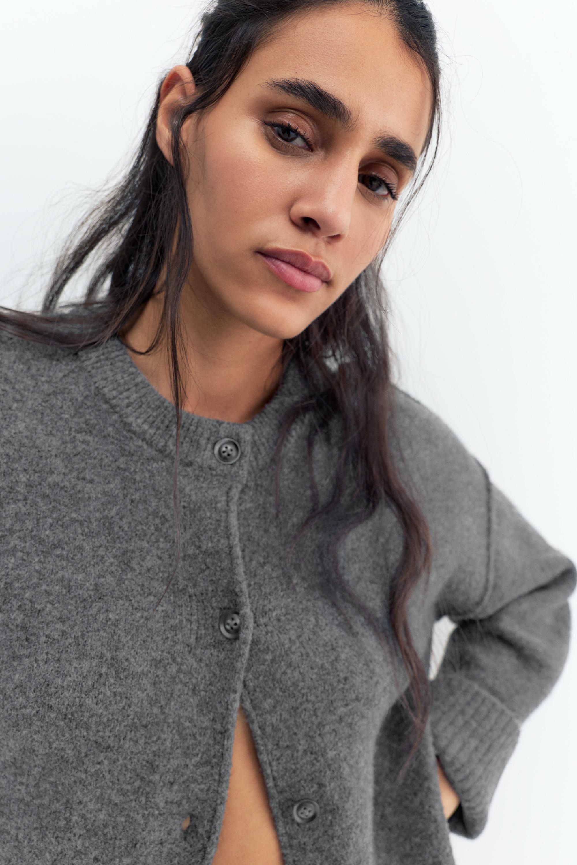 Soft knit cardigan — Anthracite grey