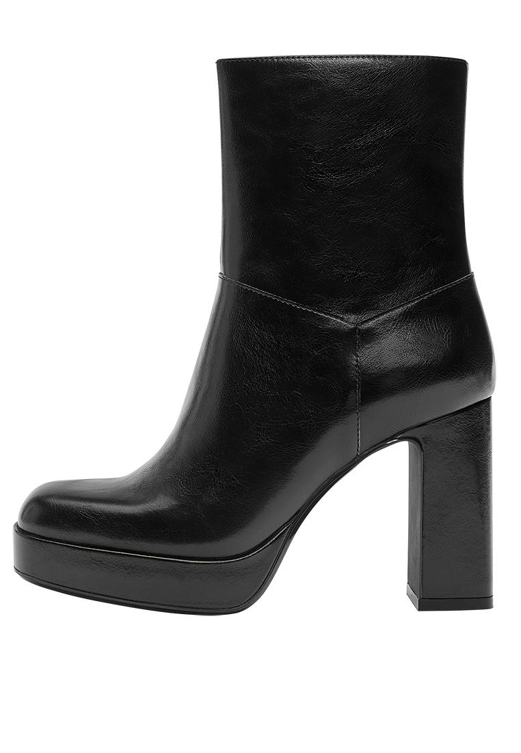 Platform high-heel ankle boots — Black