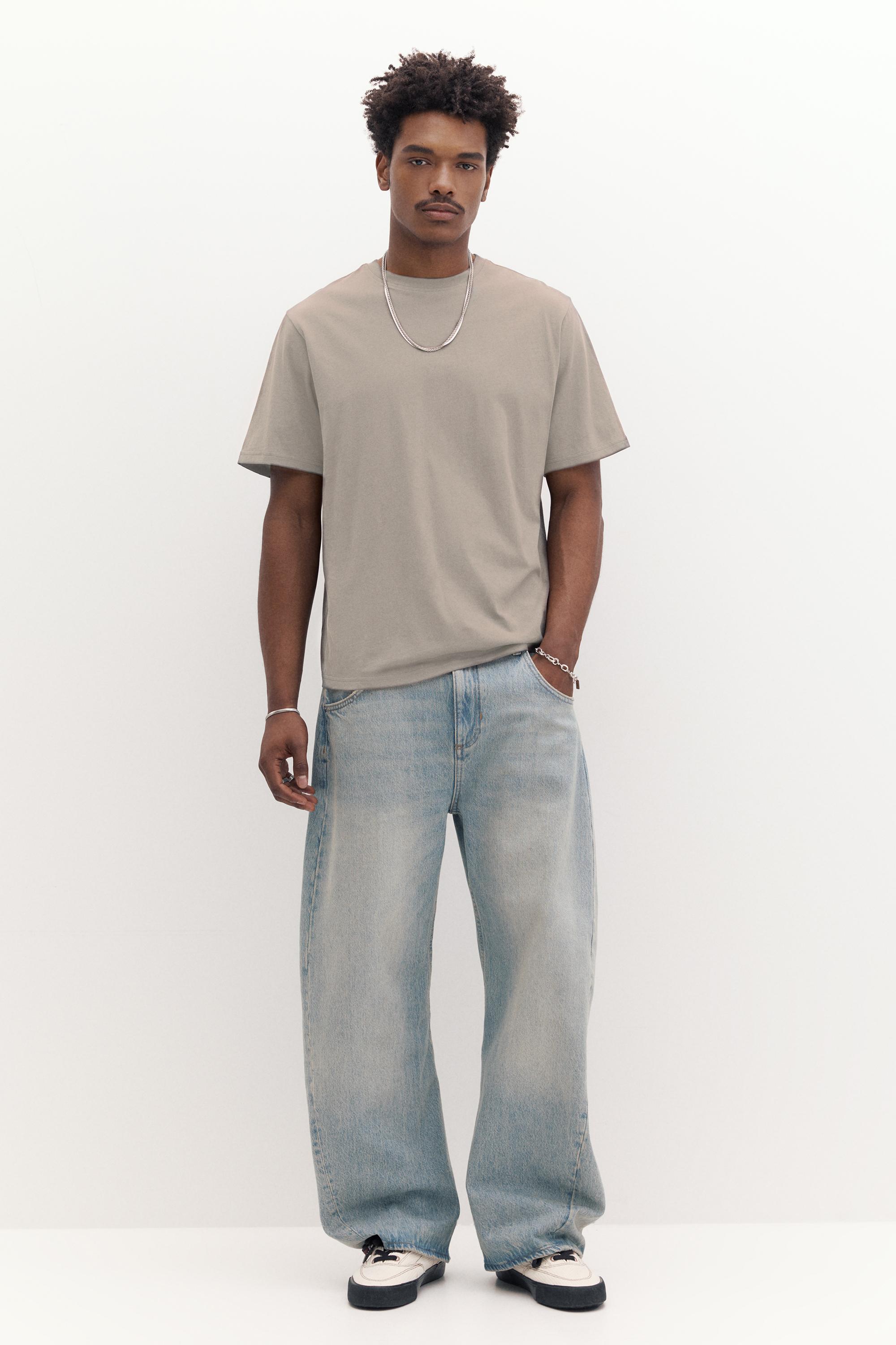 Basic kısa kollu pamuklu tişört - Görsel 144