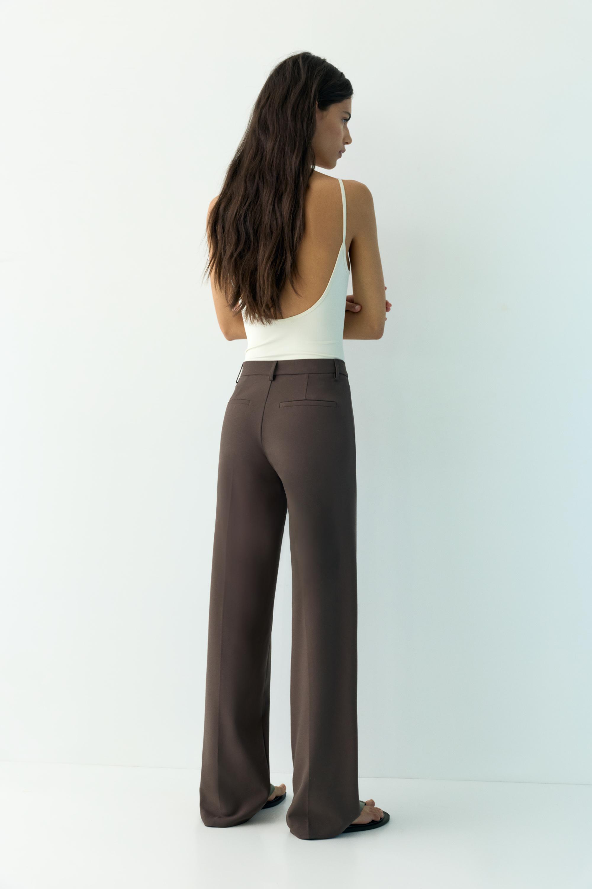 Straight-leg smart trousers — Brown