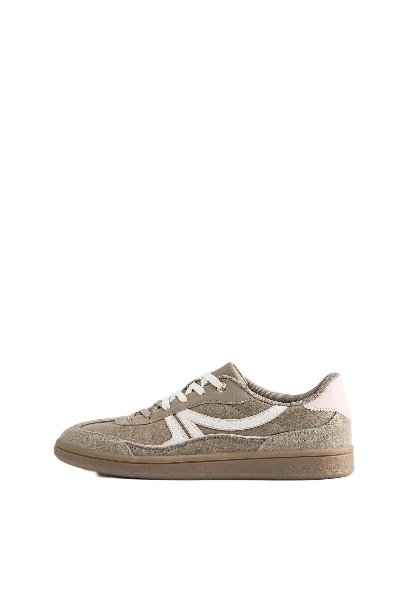 Lace-up retro trainers — Brown