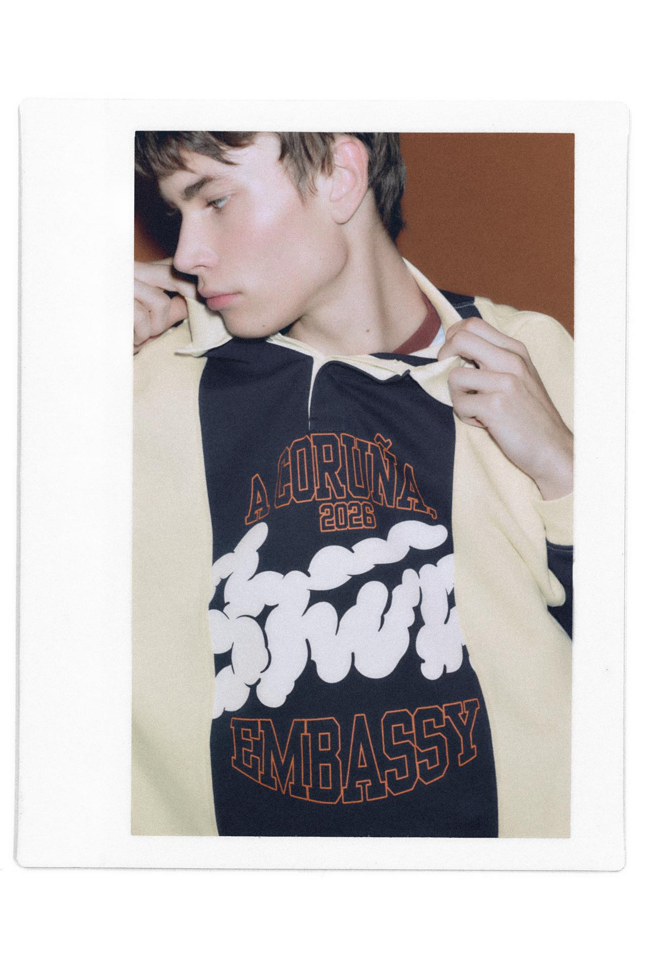 Striped STWD polo shirt — Grey marl