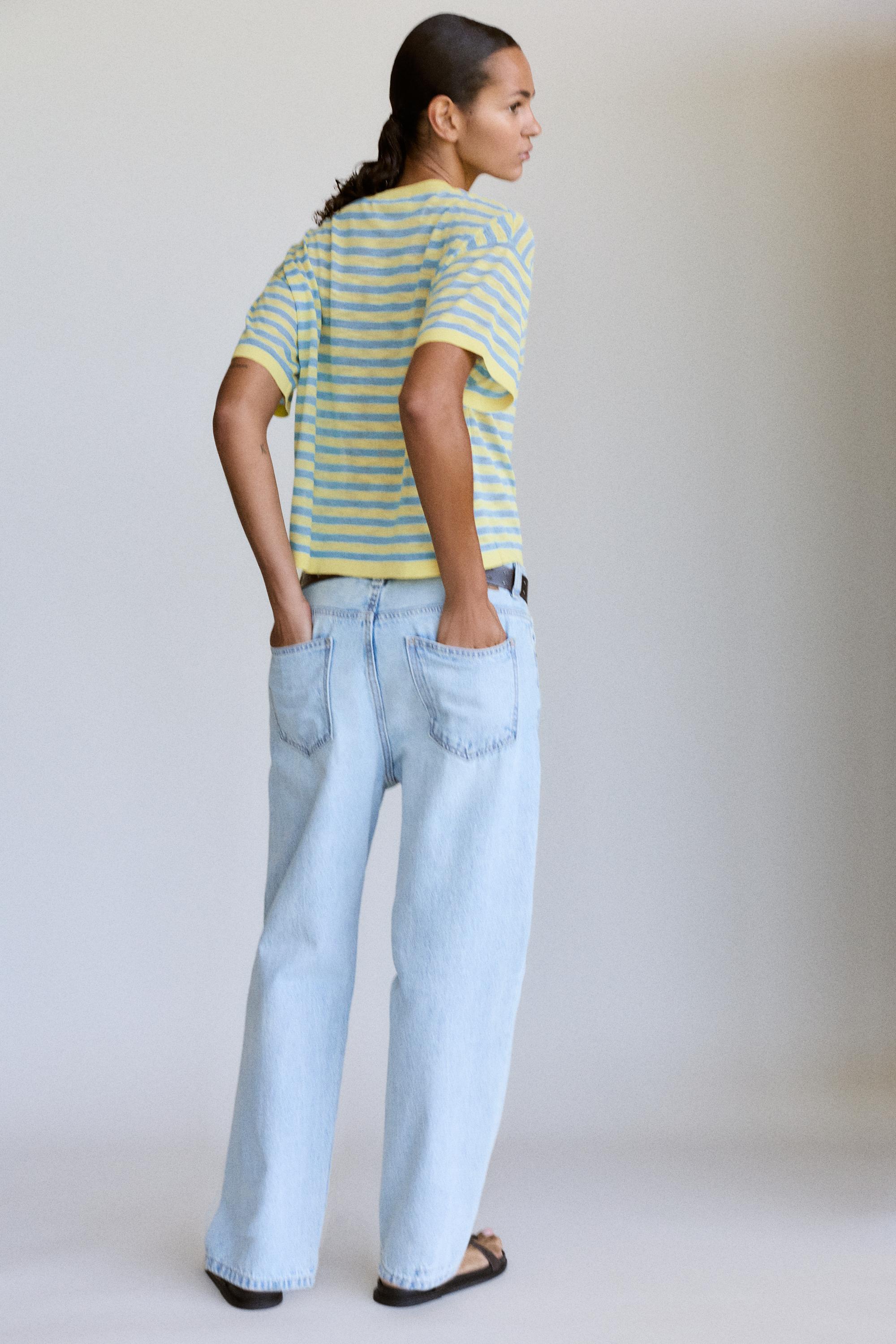 Striped knit T-shirt — Yellow