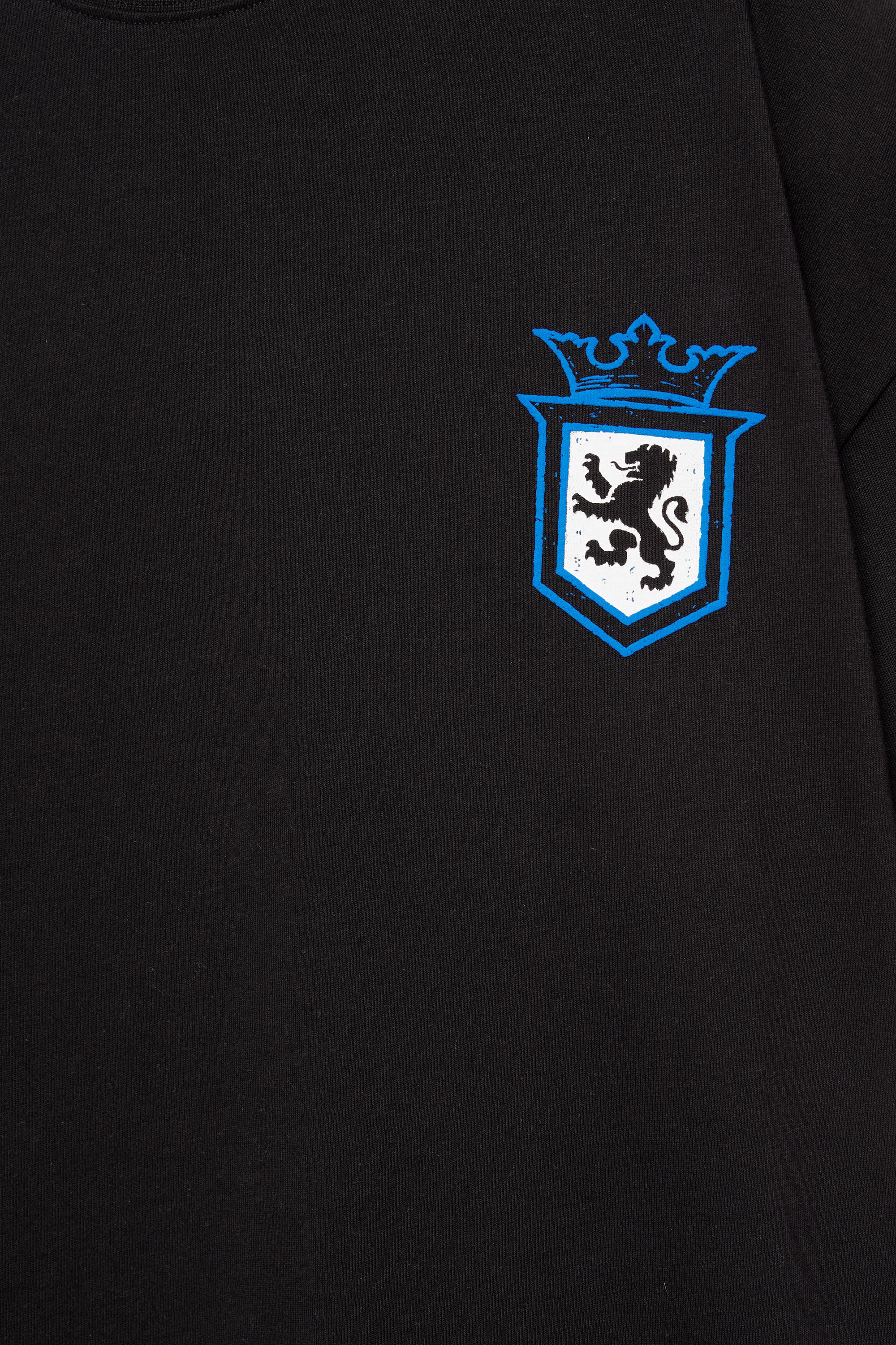 STWD boxy-fit lion graphic T-shirt — Black