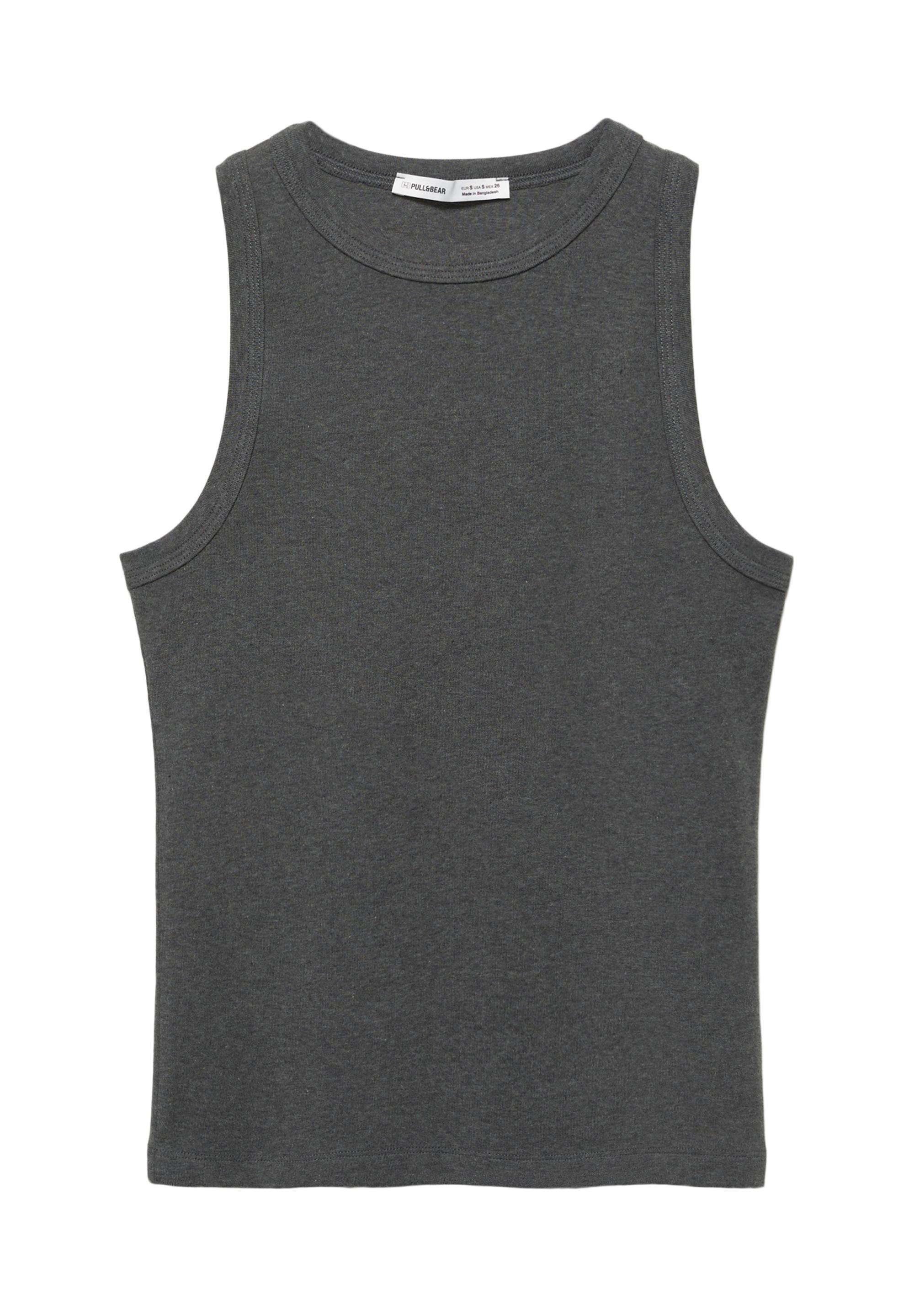 Round neck tank top — Medium marl