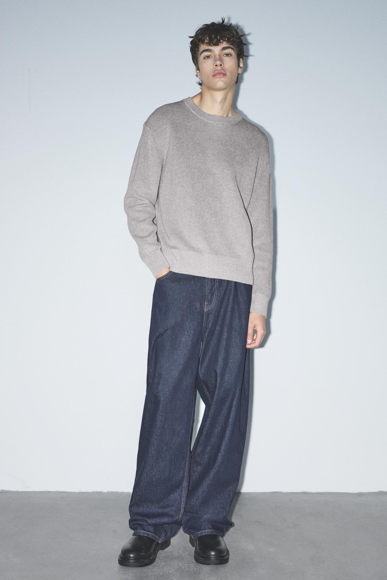 Basic knit jumper — Medium grey