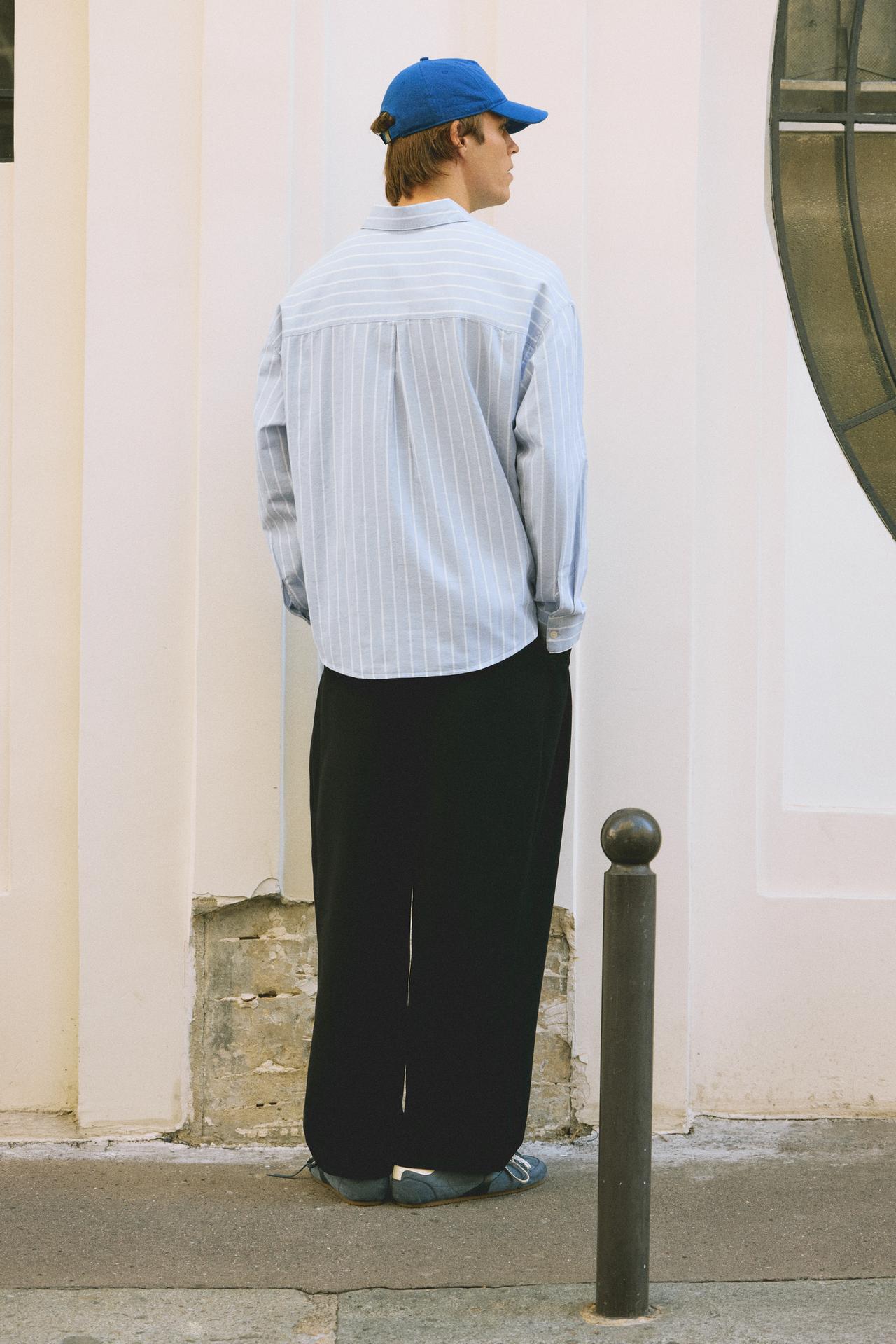 Striped long sleeve shirt — Blue