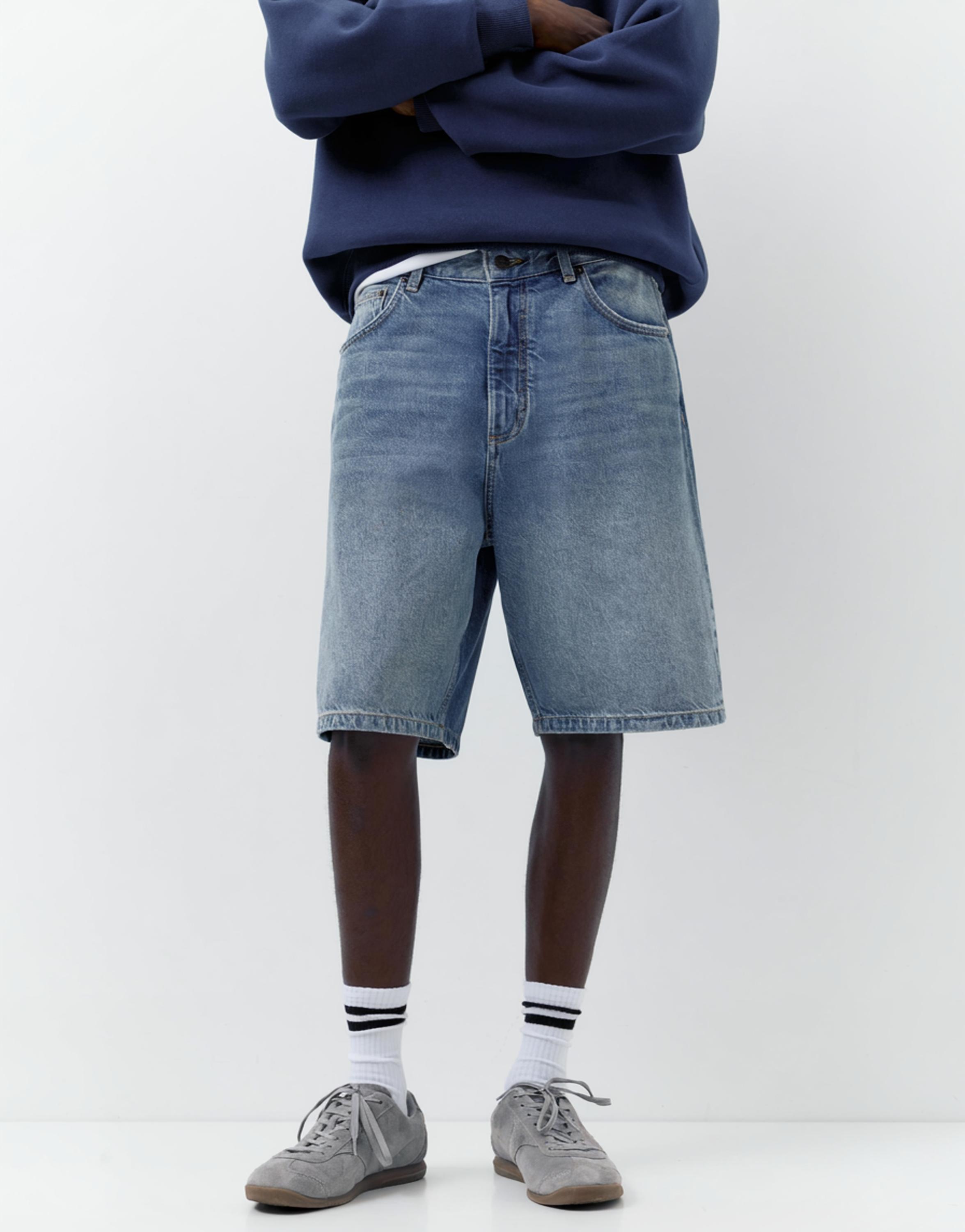 Baggy denim bermuda - Görsel 58