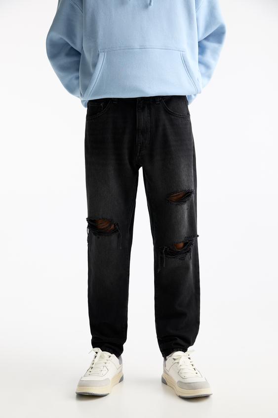 Pantalon Vaquero Negro Hombre Pull And Bear Pantalones Vaqueros