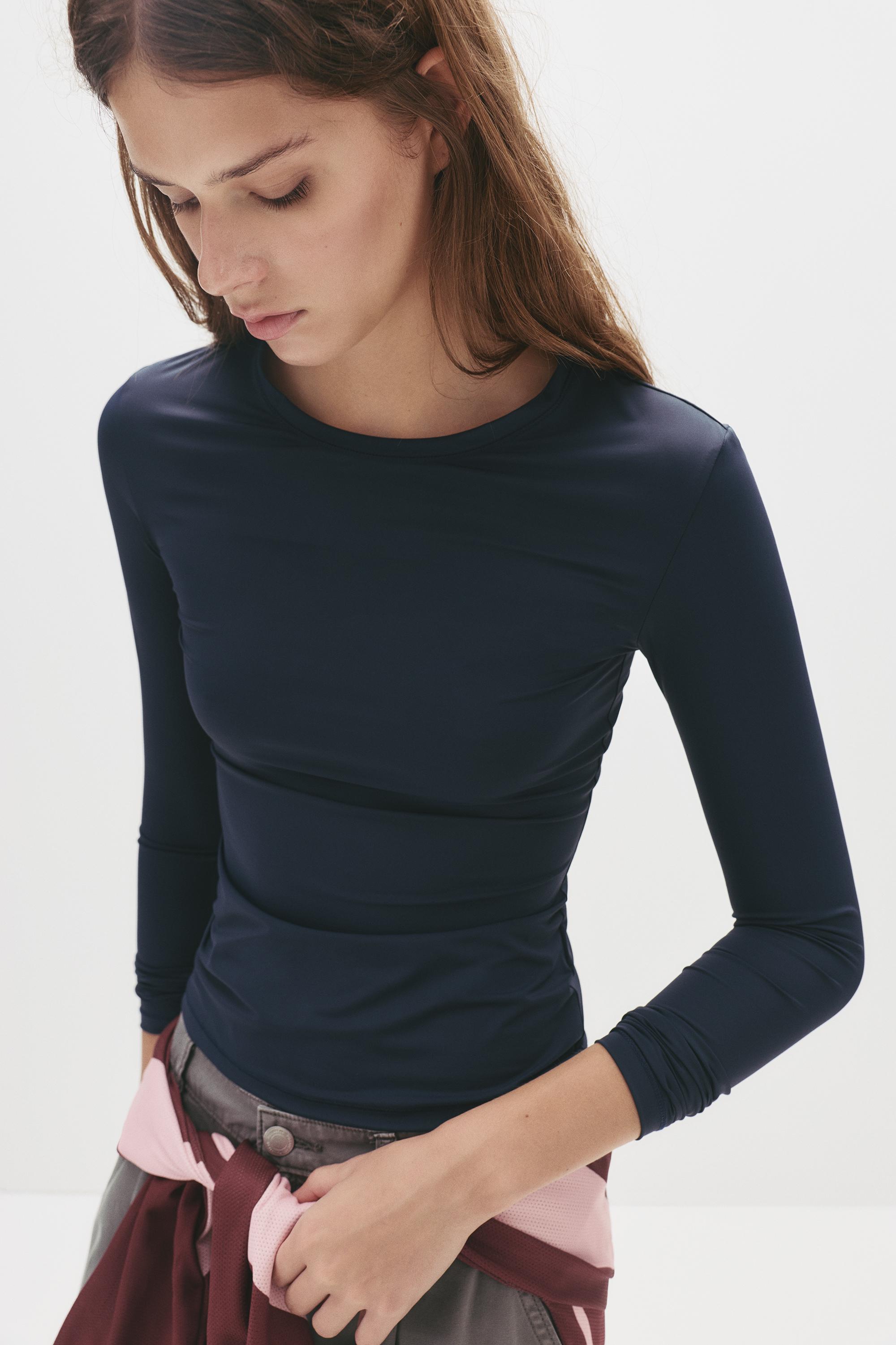 Fitted polyamide T-shirt — Navy