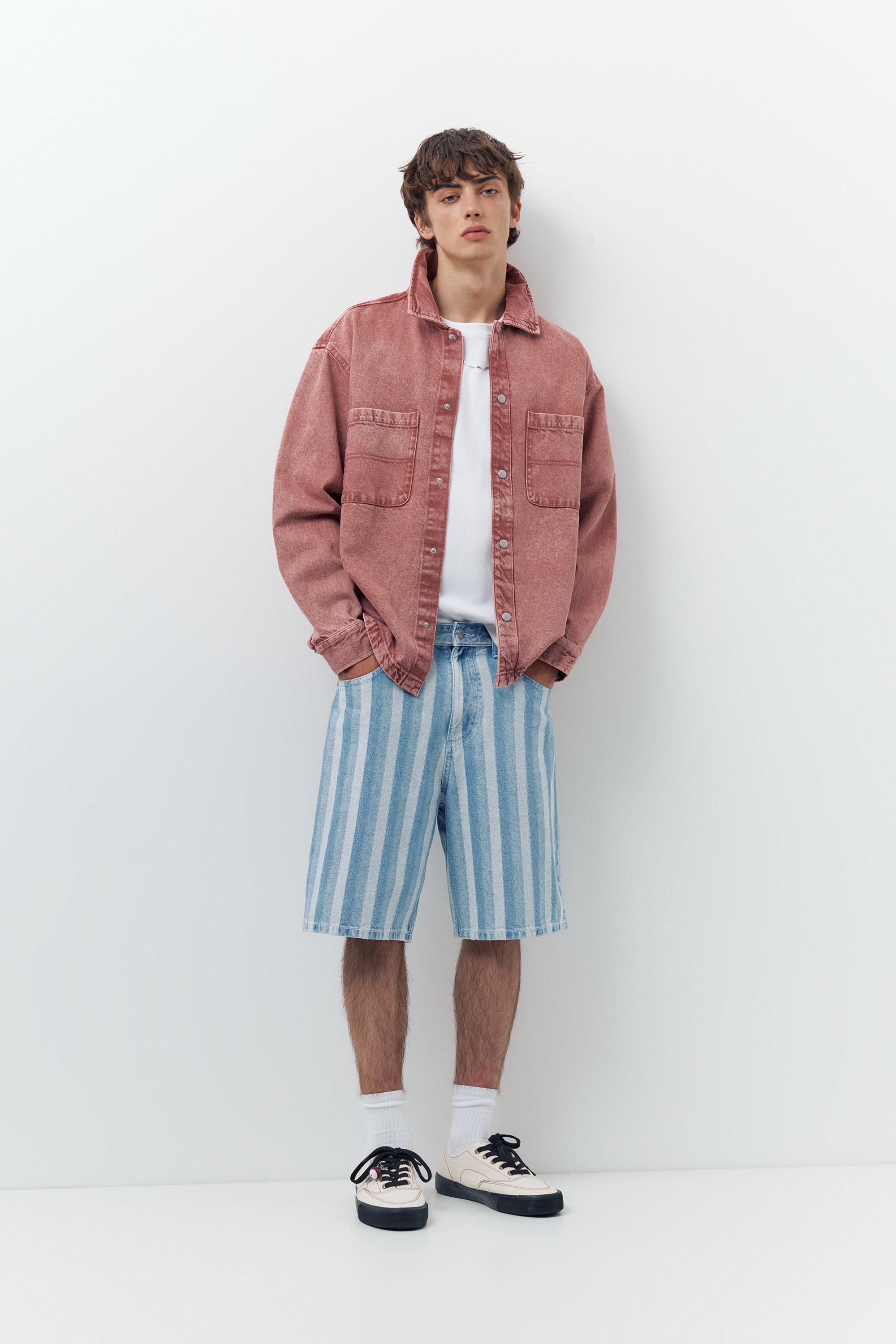 Baggy denim Bermuda shorts — Blue