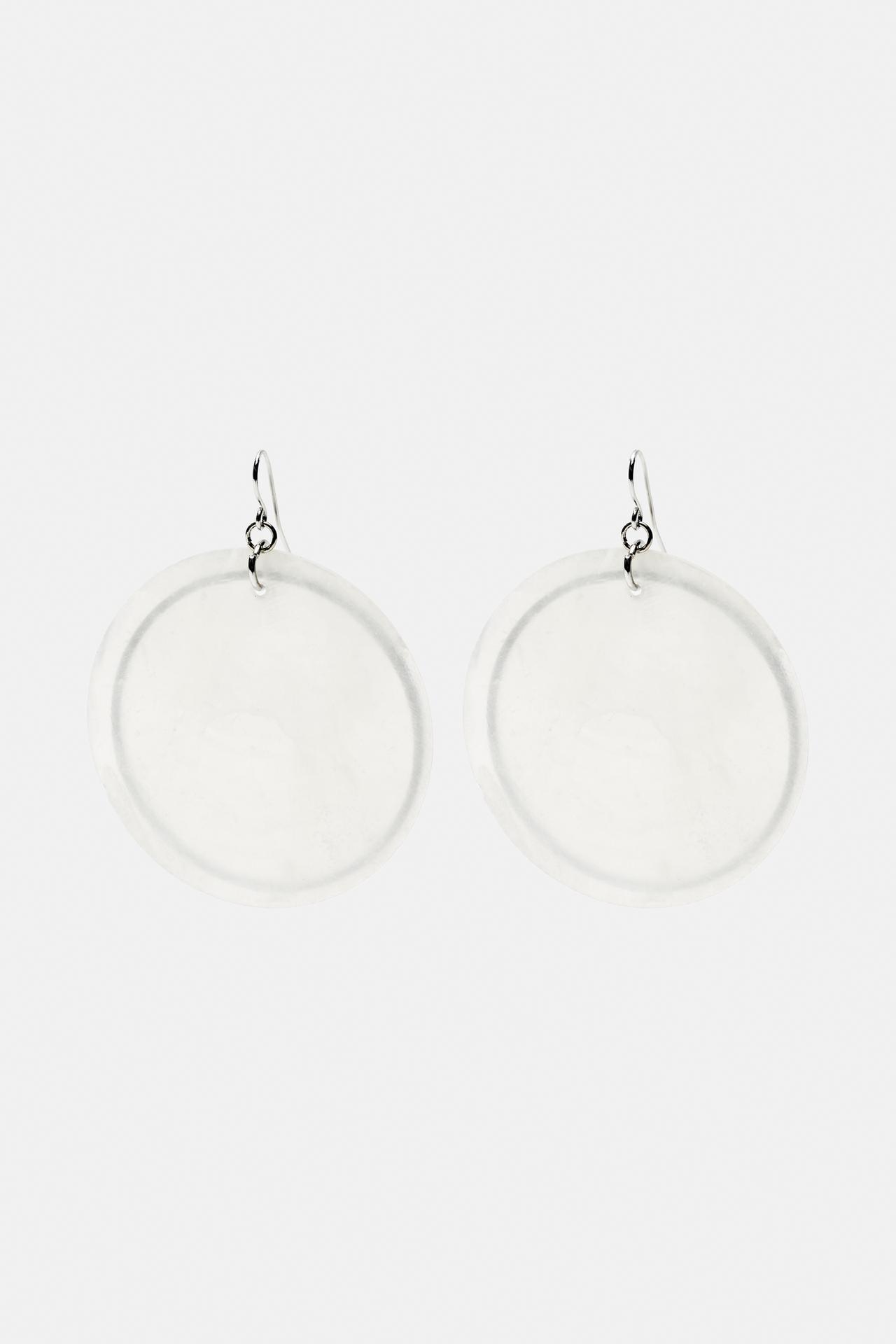 Mismatched mother-of-pearl-effect earrings — White