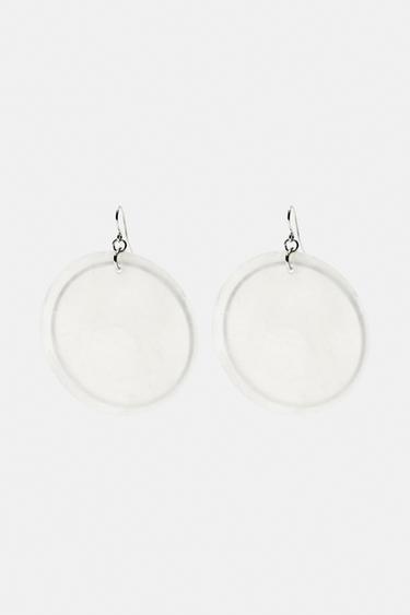 Mismatched mother-of-pearl-effect earrings — White 1