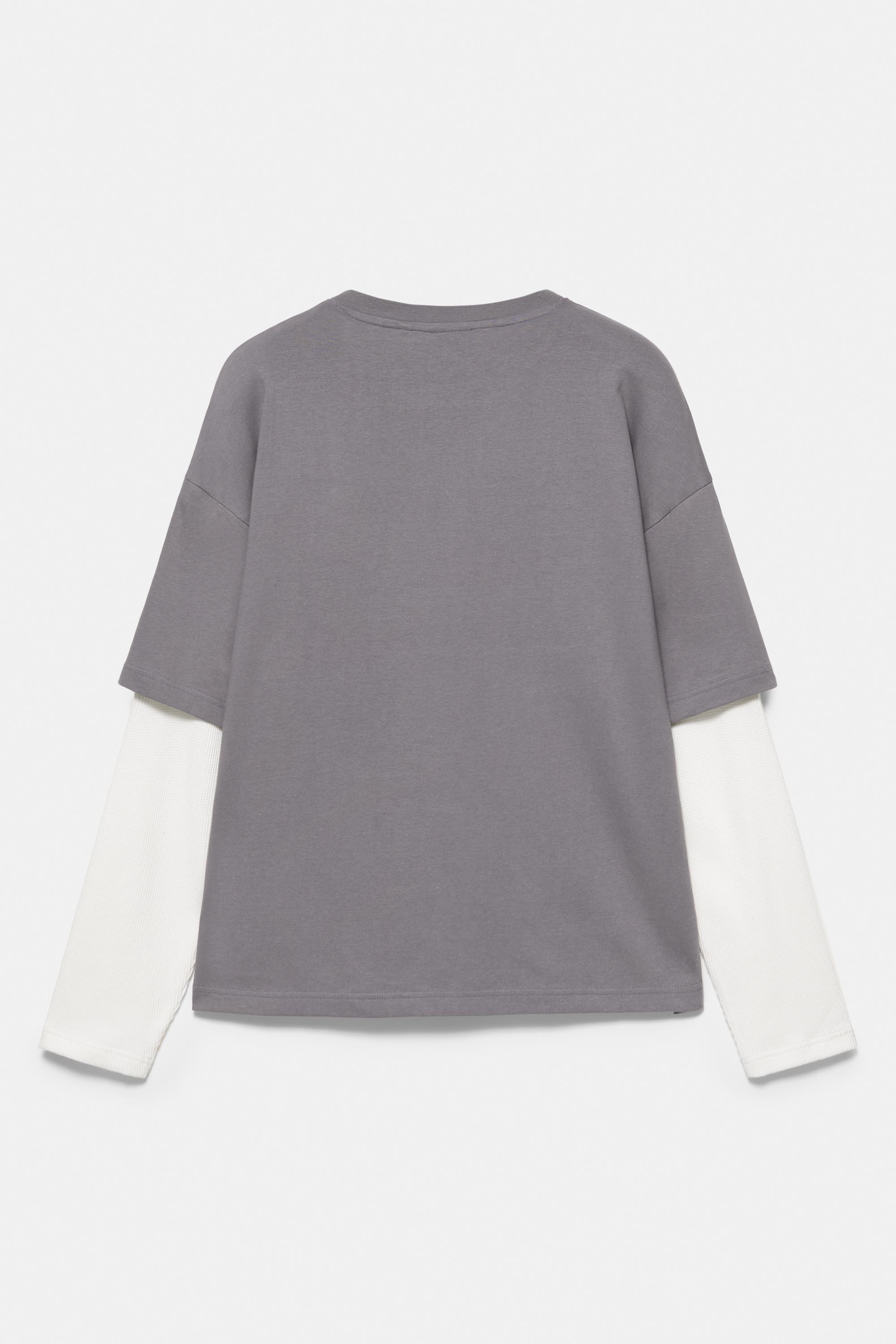 Double-layer long sleeve T-shirt — Anthracite grey