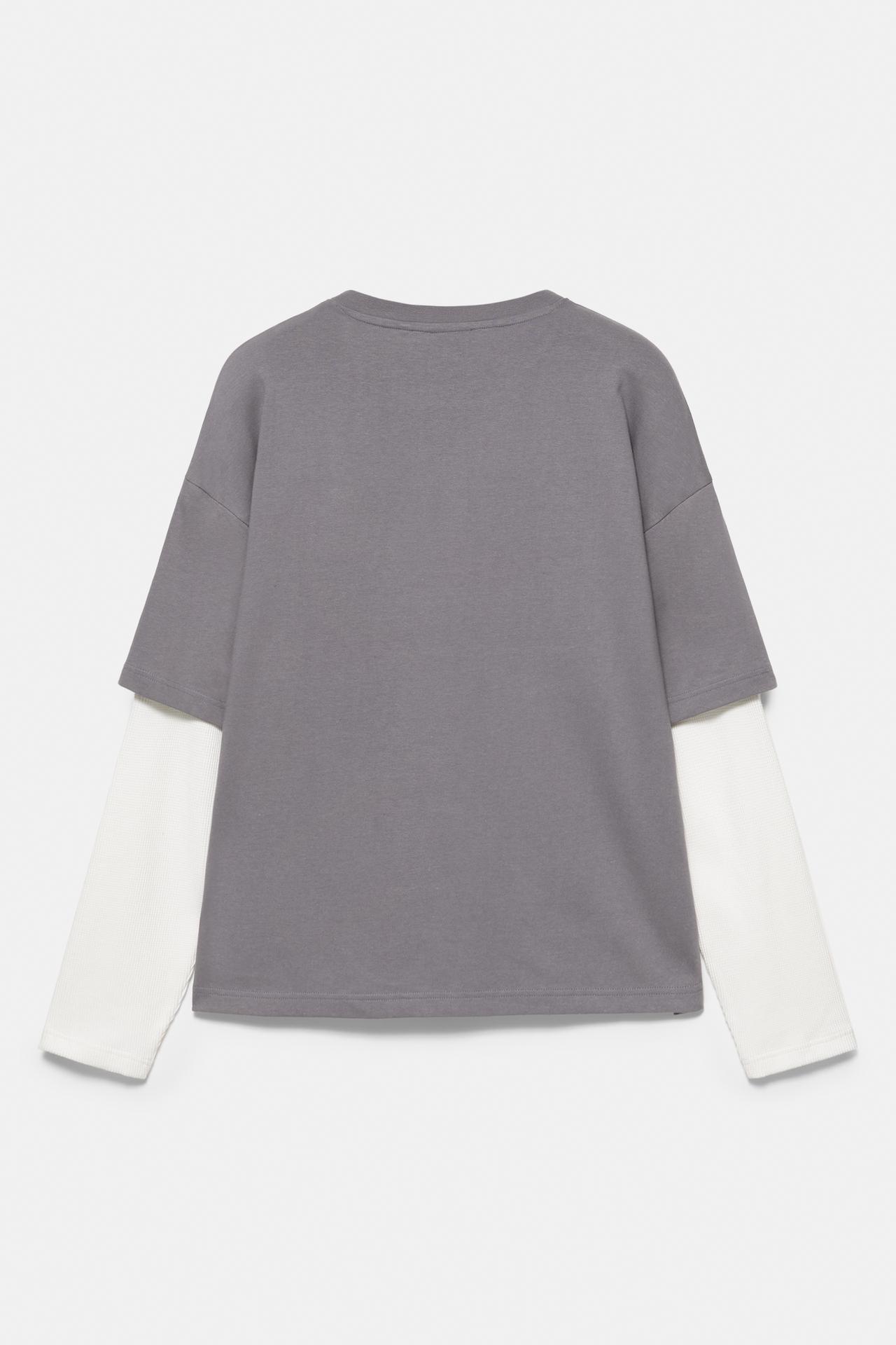 Double-layer long sleeve T-shirt — Anthracite grey