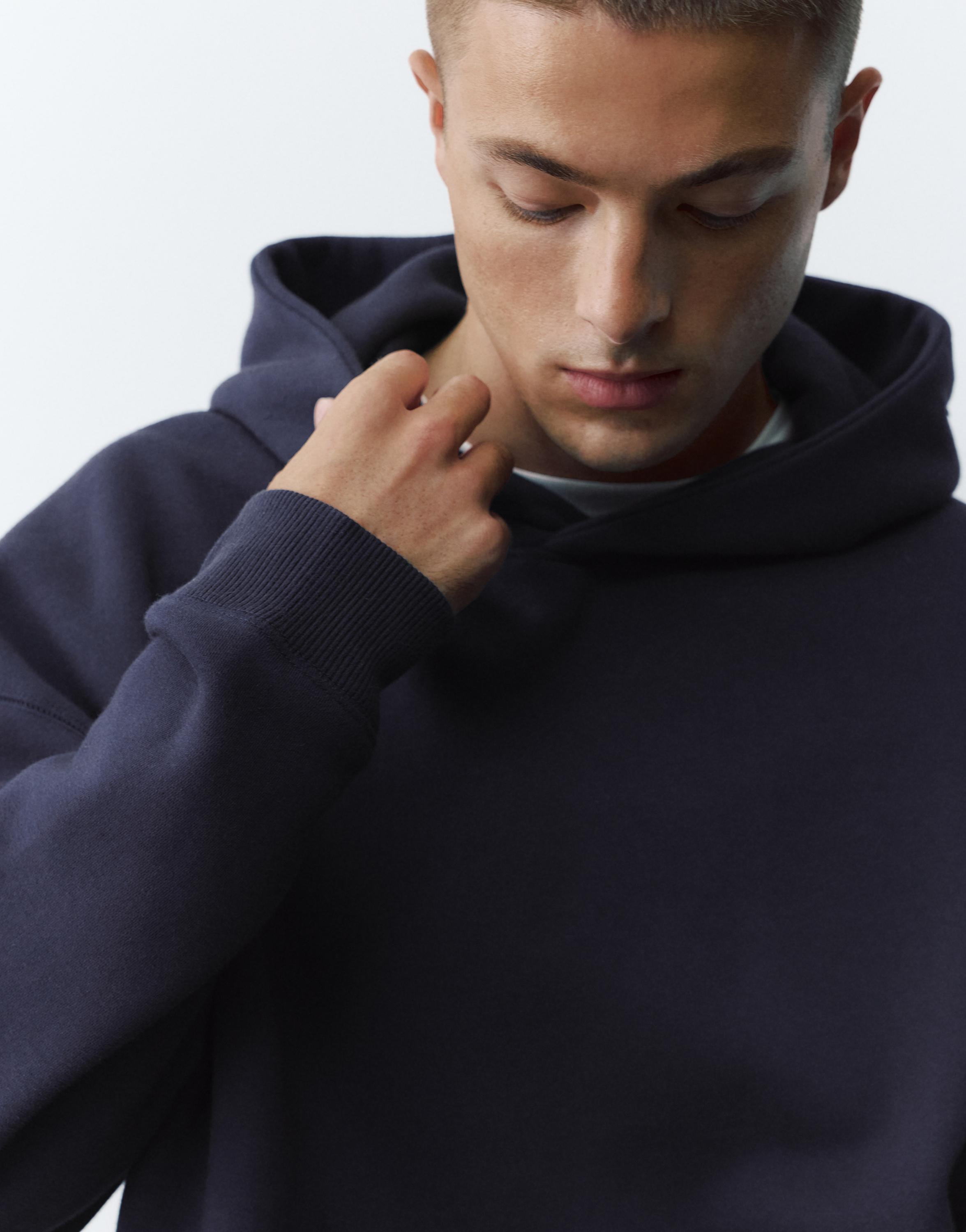 Pull&Bear Kapüşonlu boxy sweatshirt görsel 7