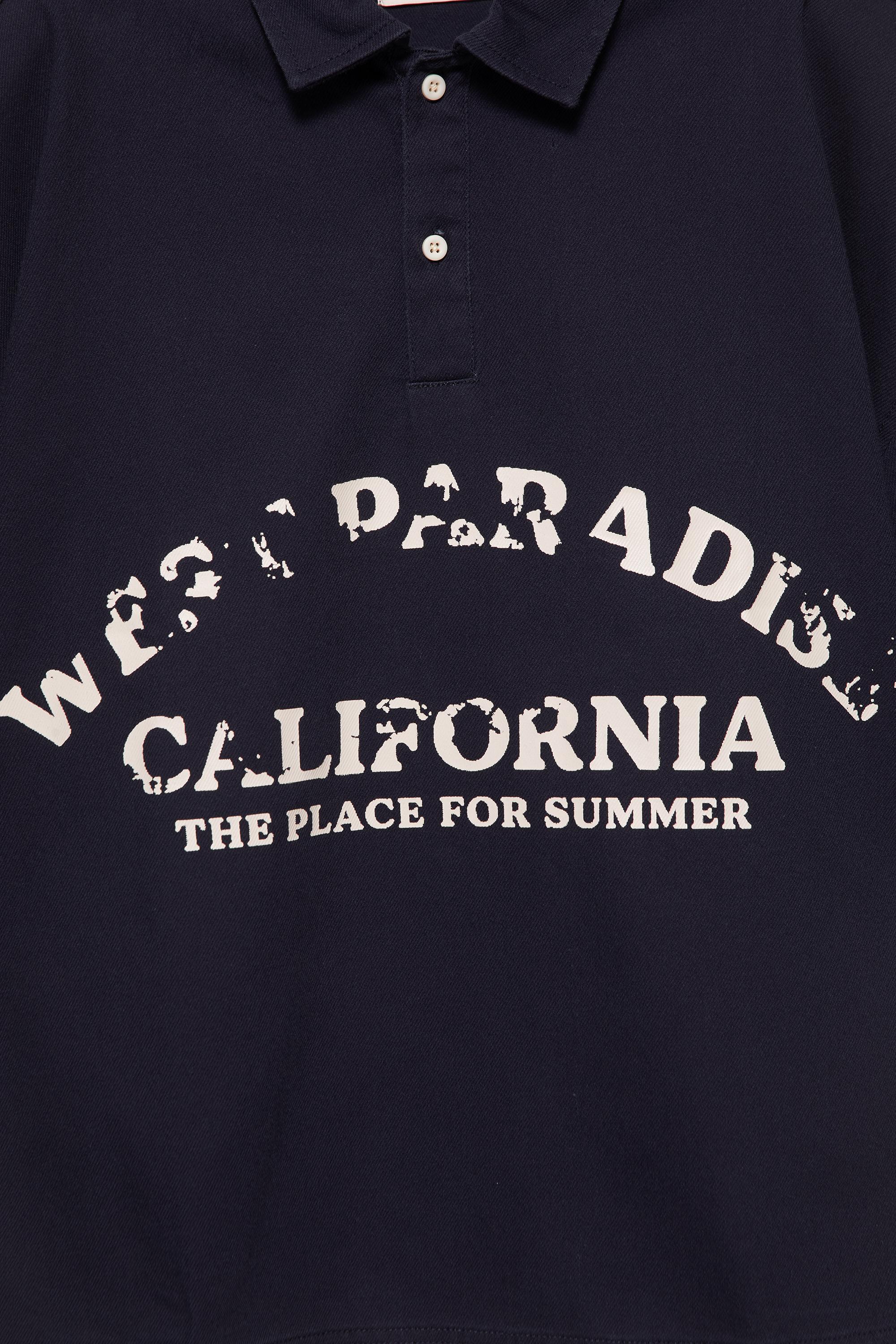 Short sleeve graphic polo shirt — Dark blue