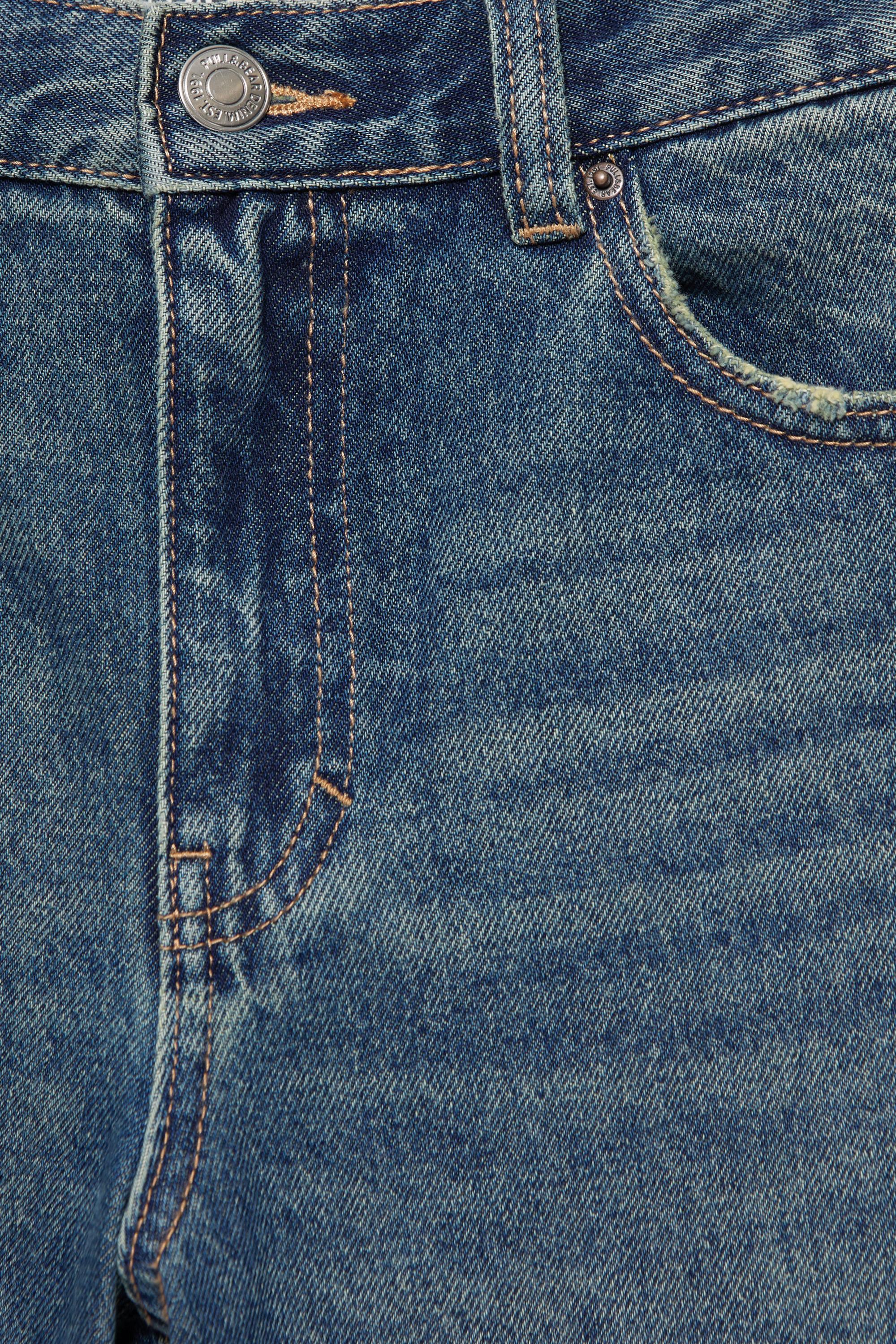 High-waist mom jeans — Greenish blue