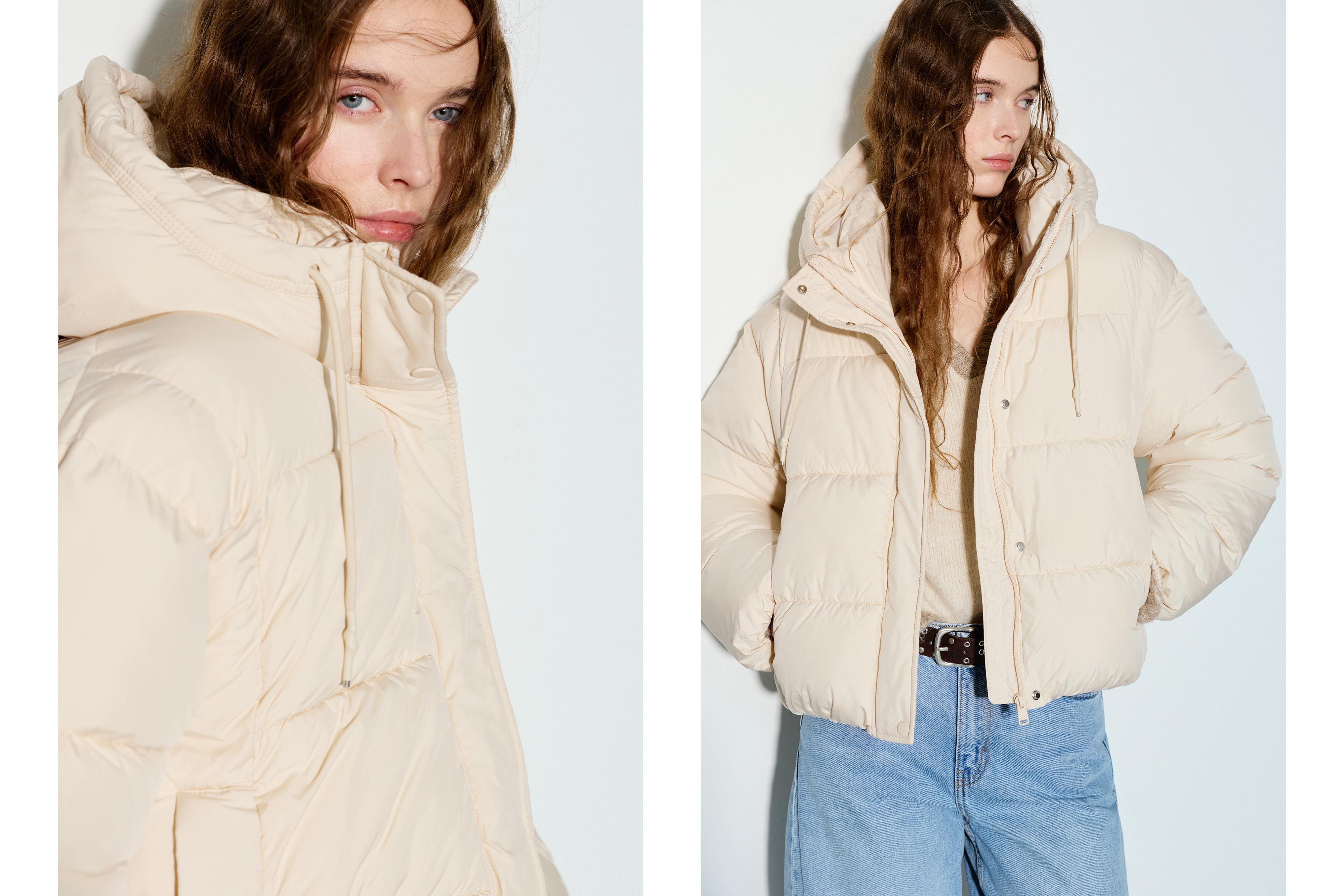 Hooded Padded Jacket — Ecru