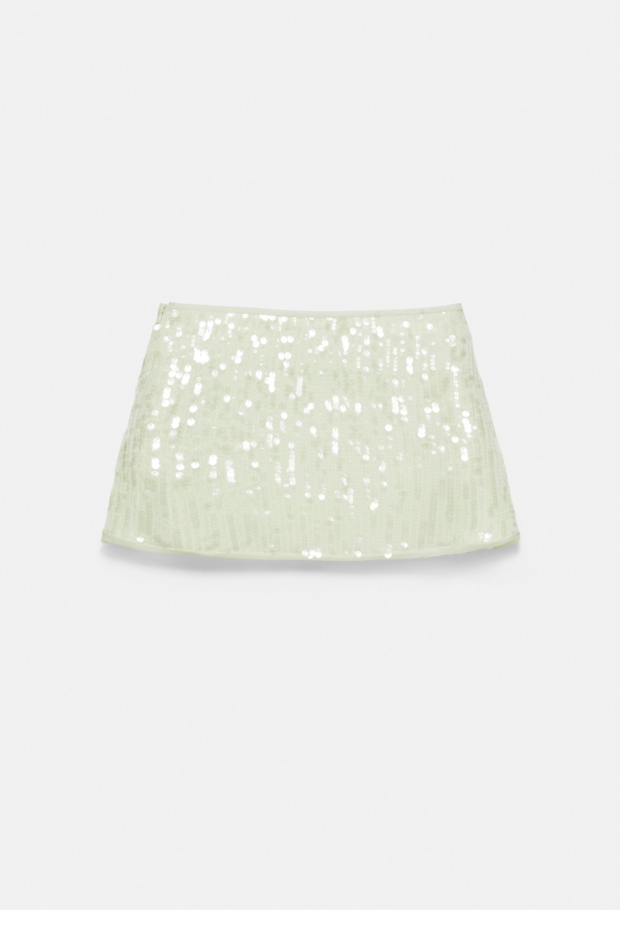 Sequin mini skirt — Aquamarine
