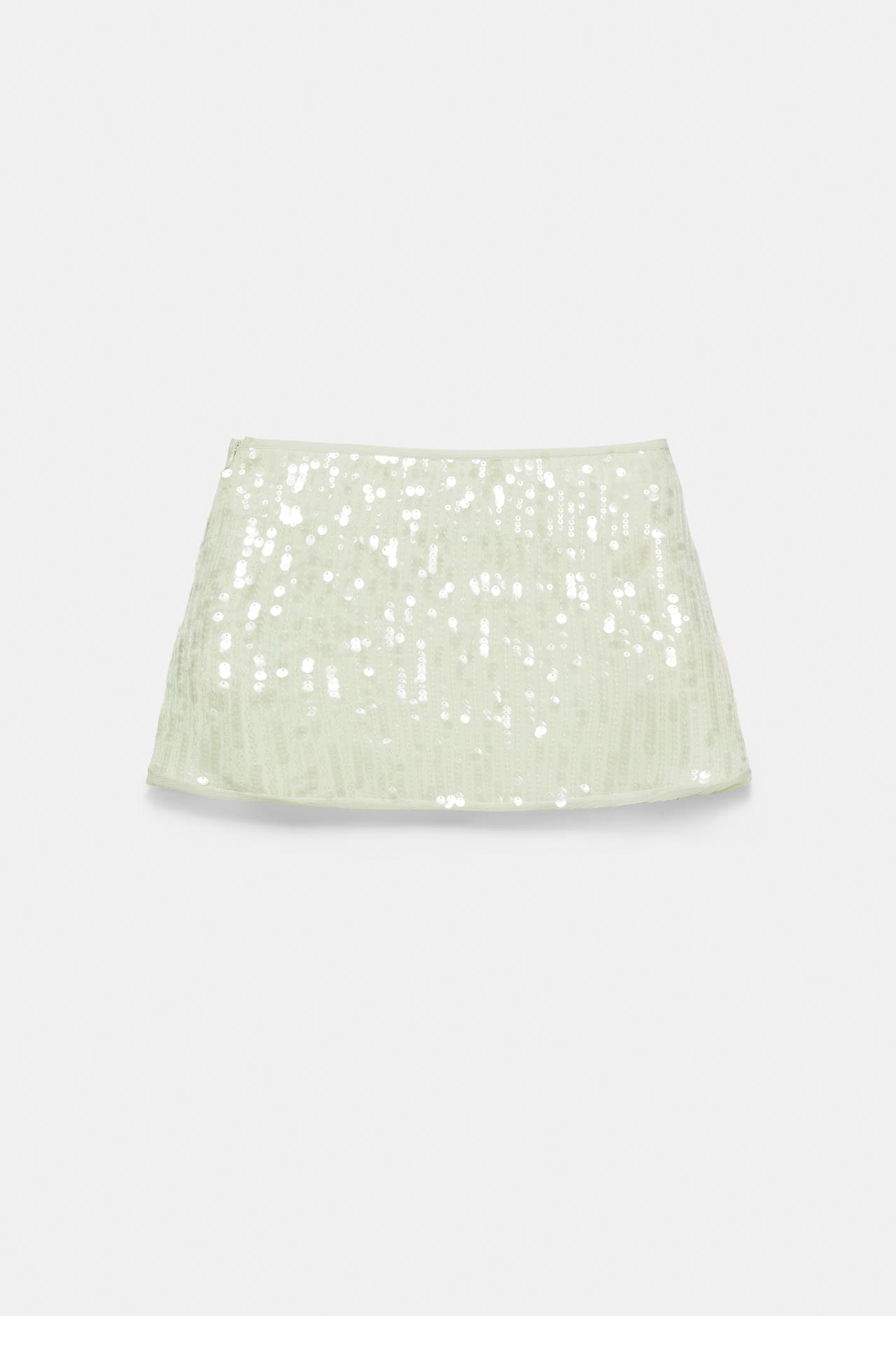 Sequin mini skirt — Aquamarine