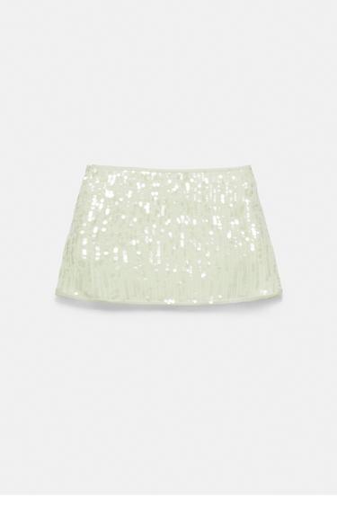 Sequin mini skirt — Aquamarine 7
