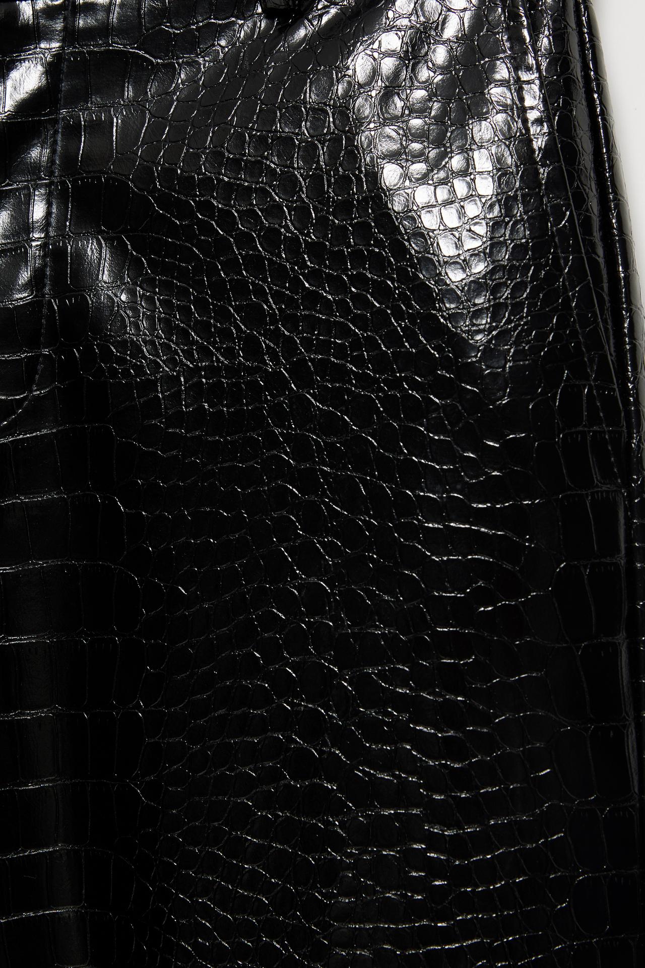 Crocodile leather effect trousers — Black
