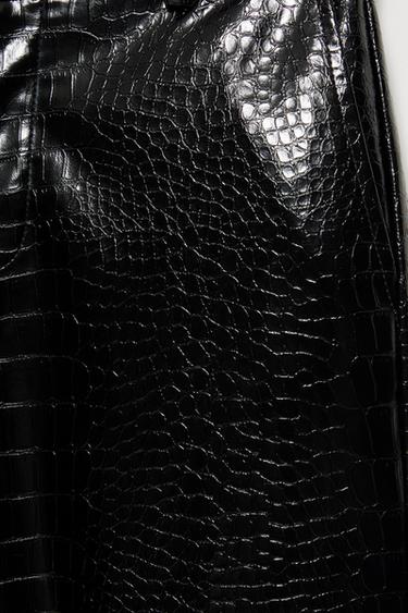 Crocodile leather effect trousers — Black 8