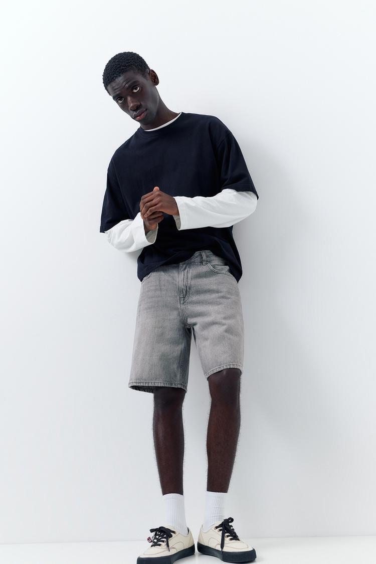 Standard denim Bermuda shorts — Dark grey
