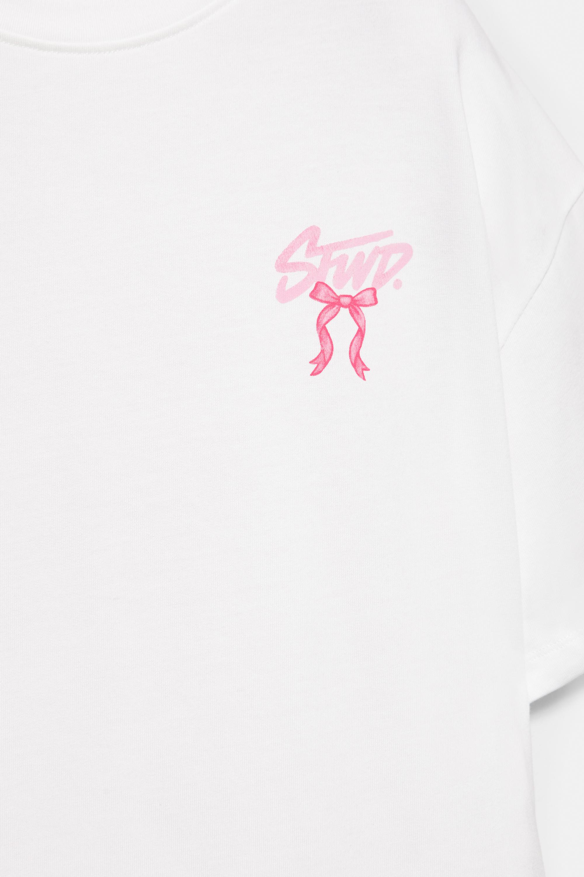 STWD bow T-shirt — Ecru
