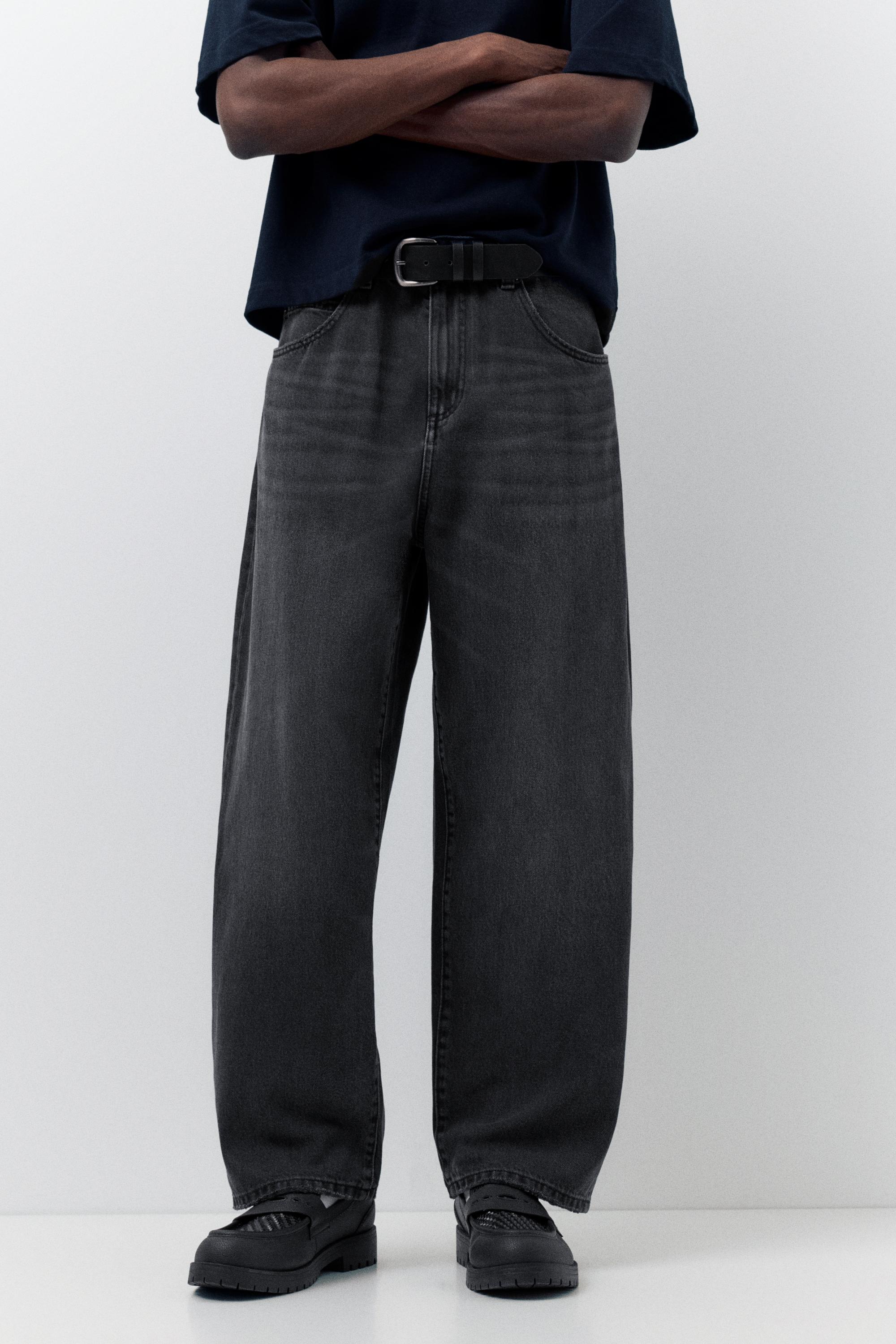 Relaxed fit baggy jeans — Faded black