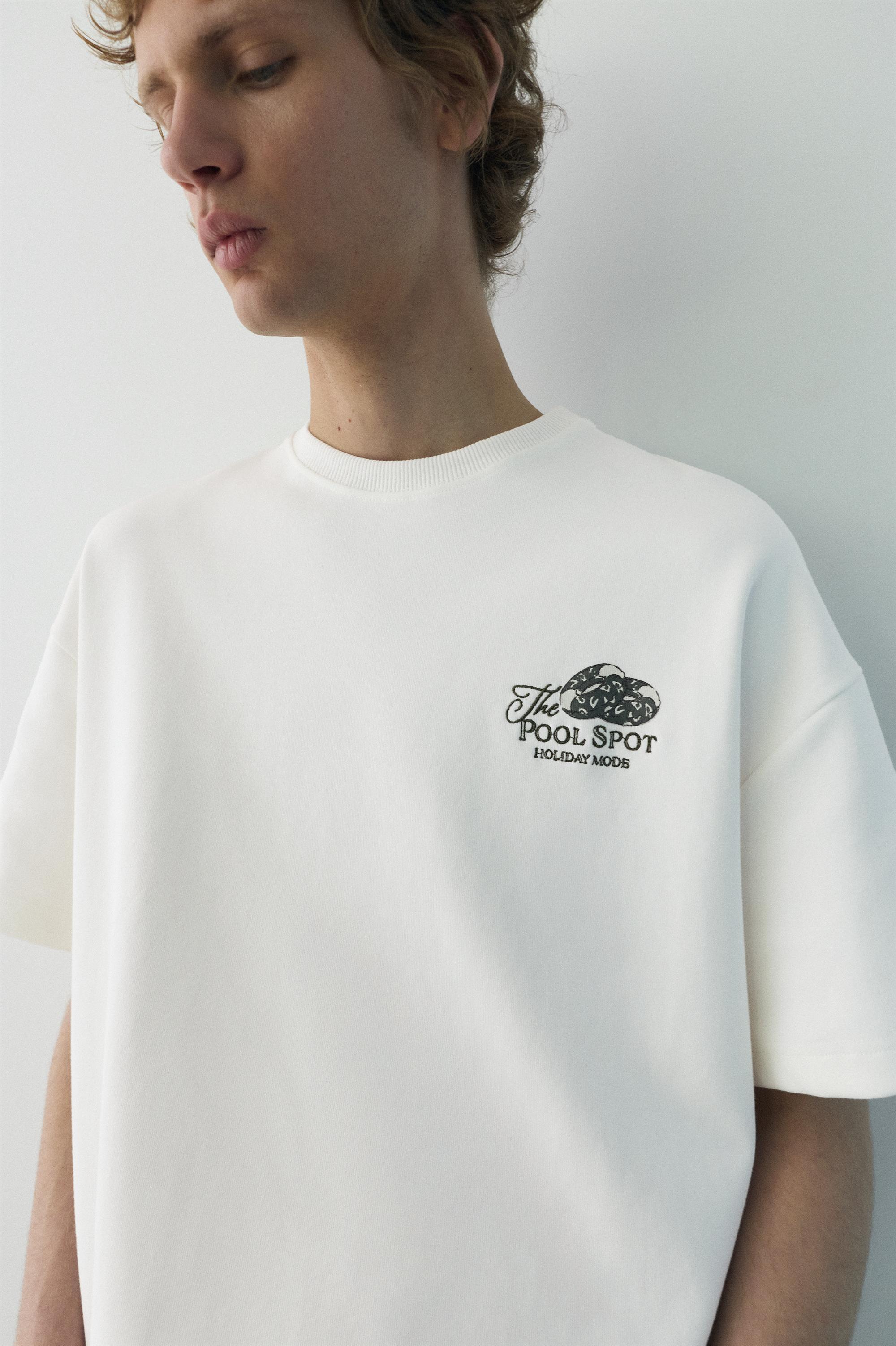 Kısa kollu grafik baskılı sweatshirt - Görsel 9