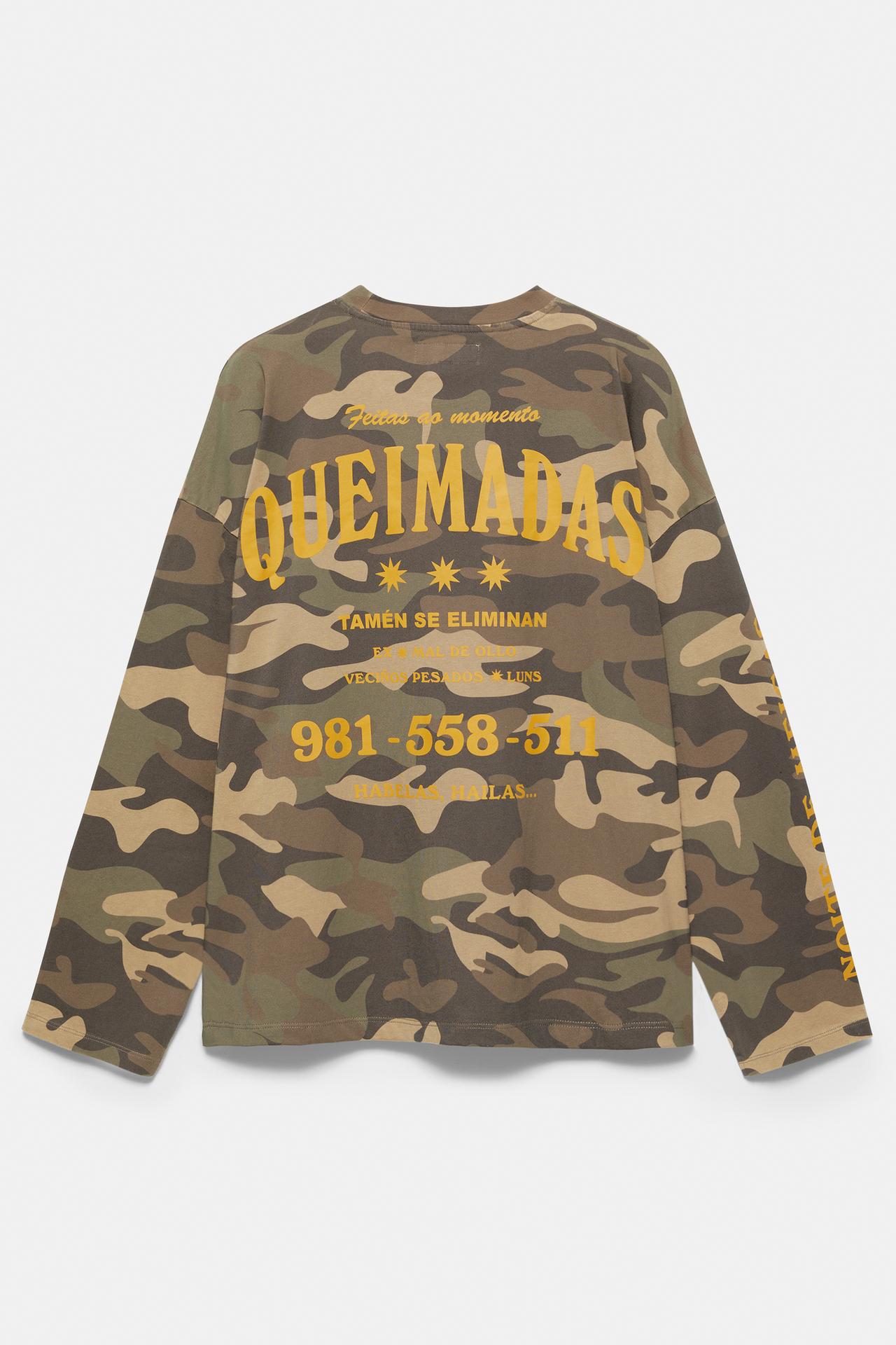 Oversize printed graphic T-shirt — Khaki