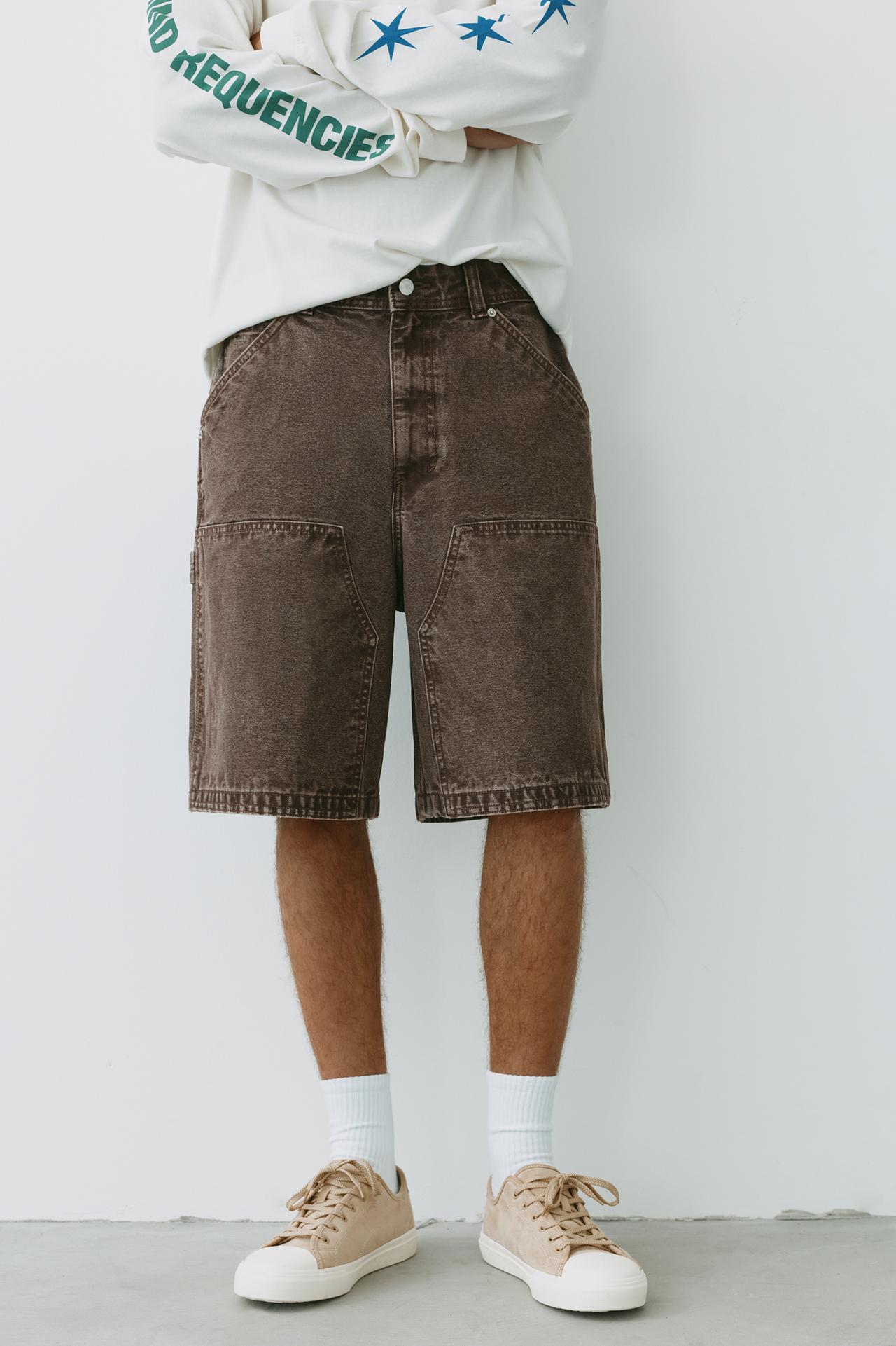 Relaxed fit carpenter Bermuda shorts — Brown