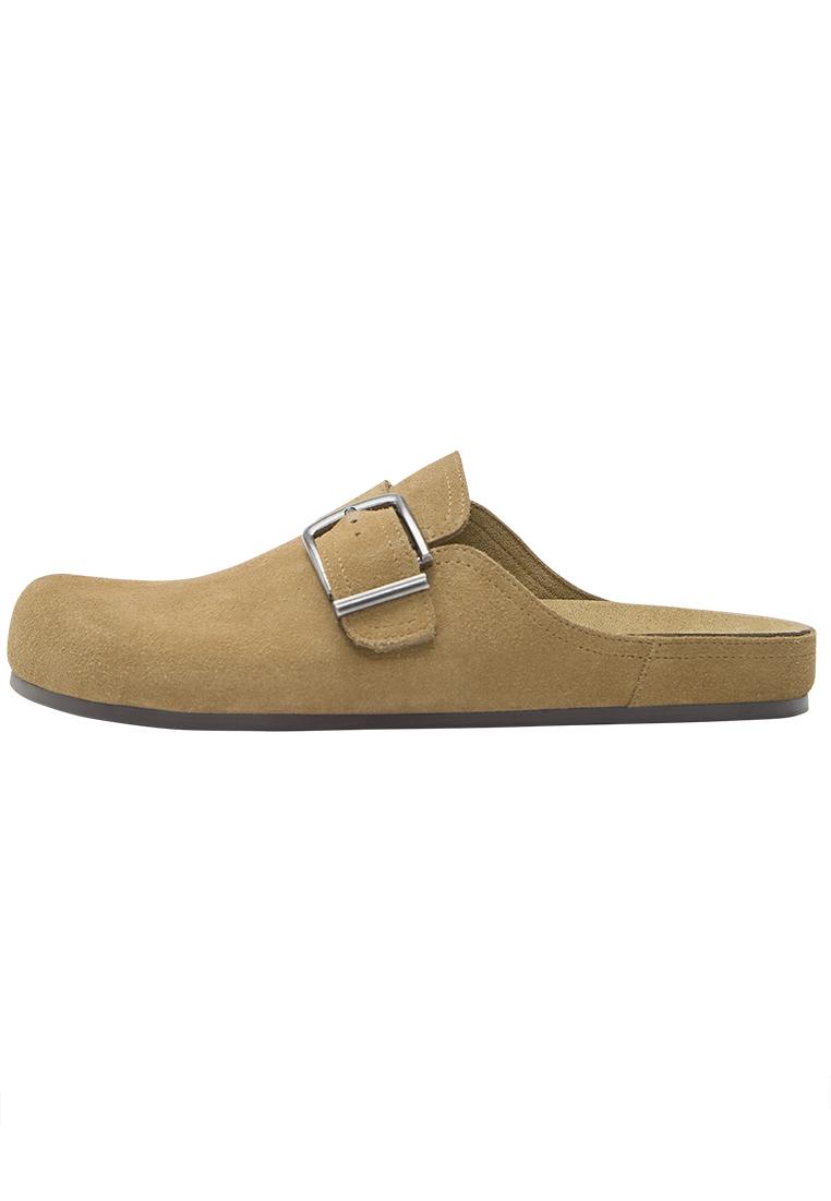Leather buckle clogs — Sand