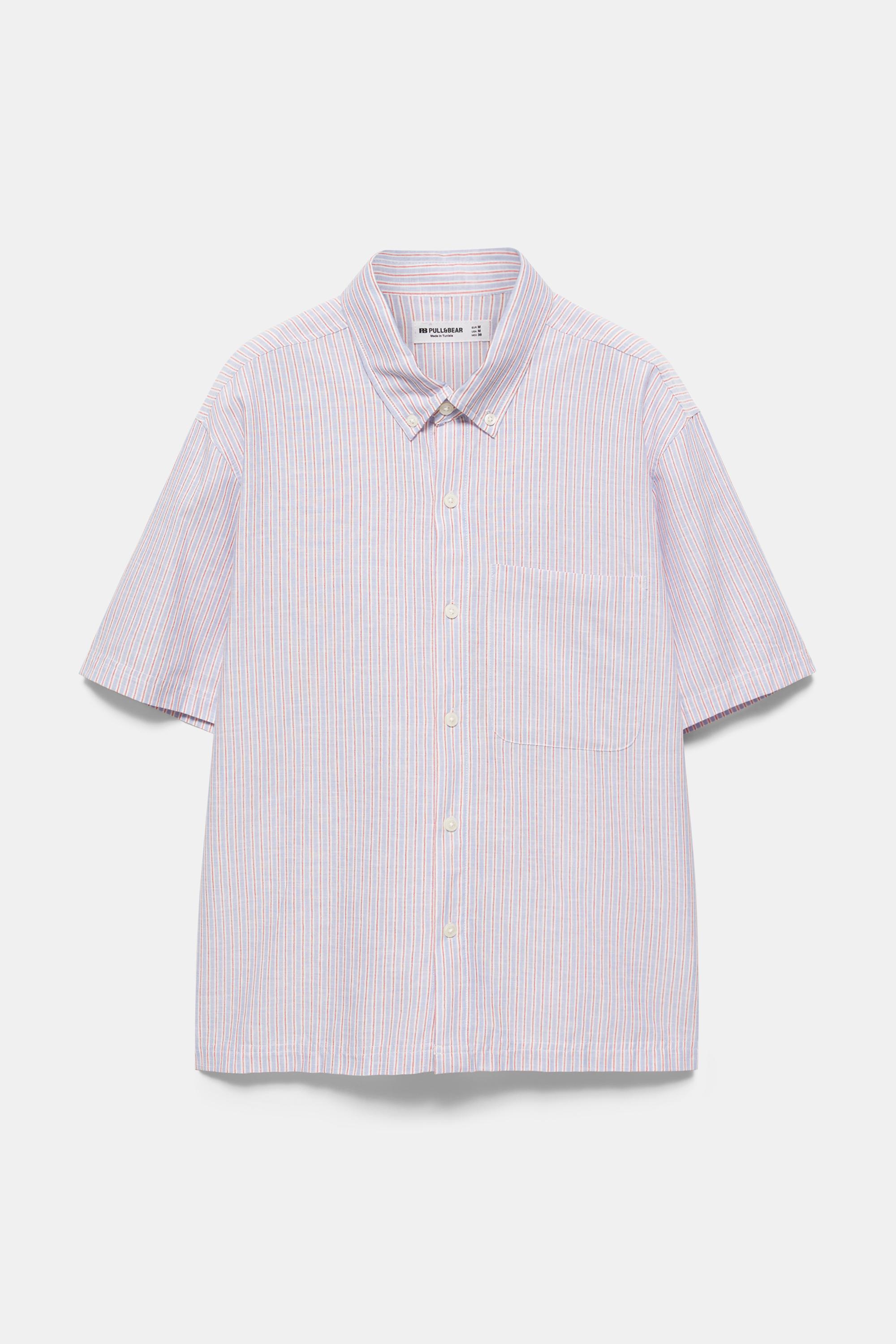 Striped short sleeve shirt — Pale ecru