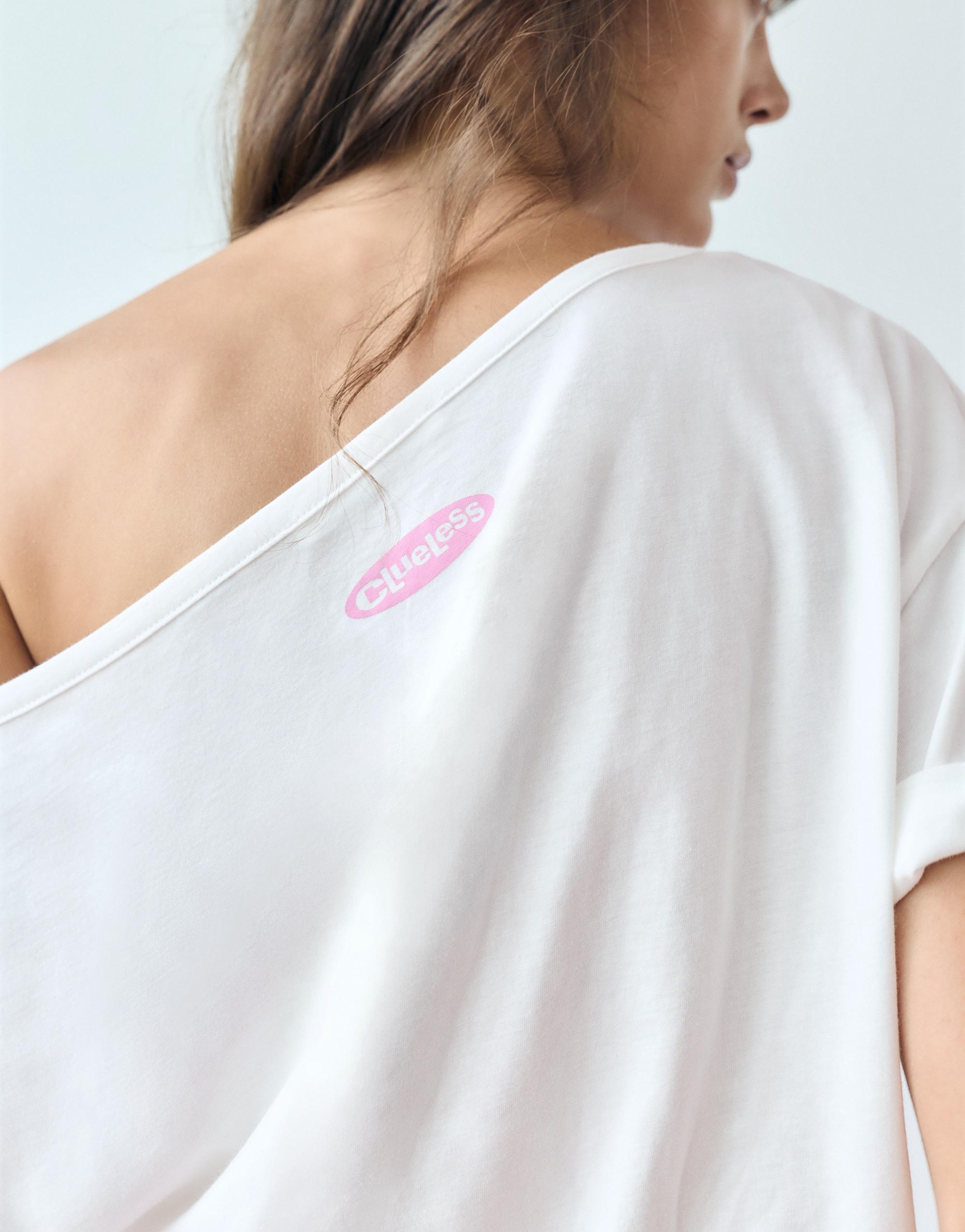 Clueless asymmetric T-shirt — White