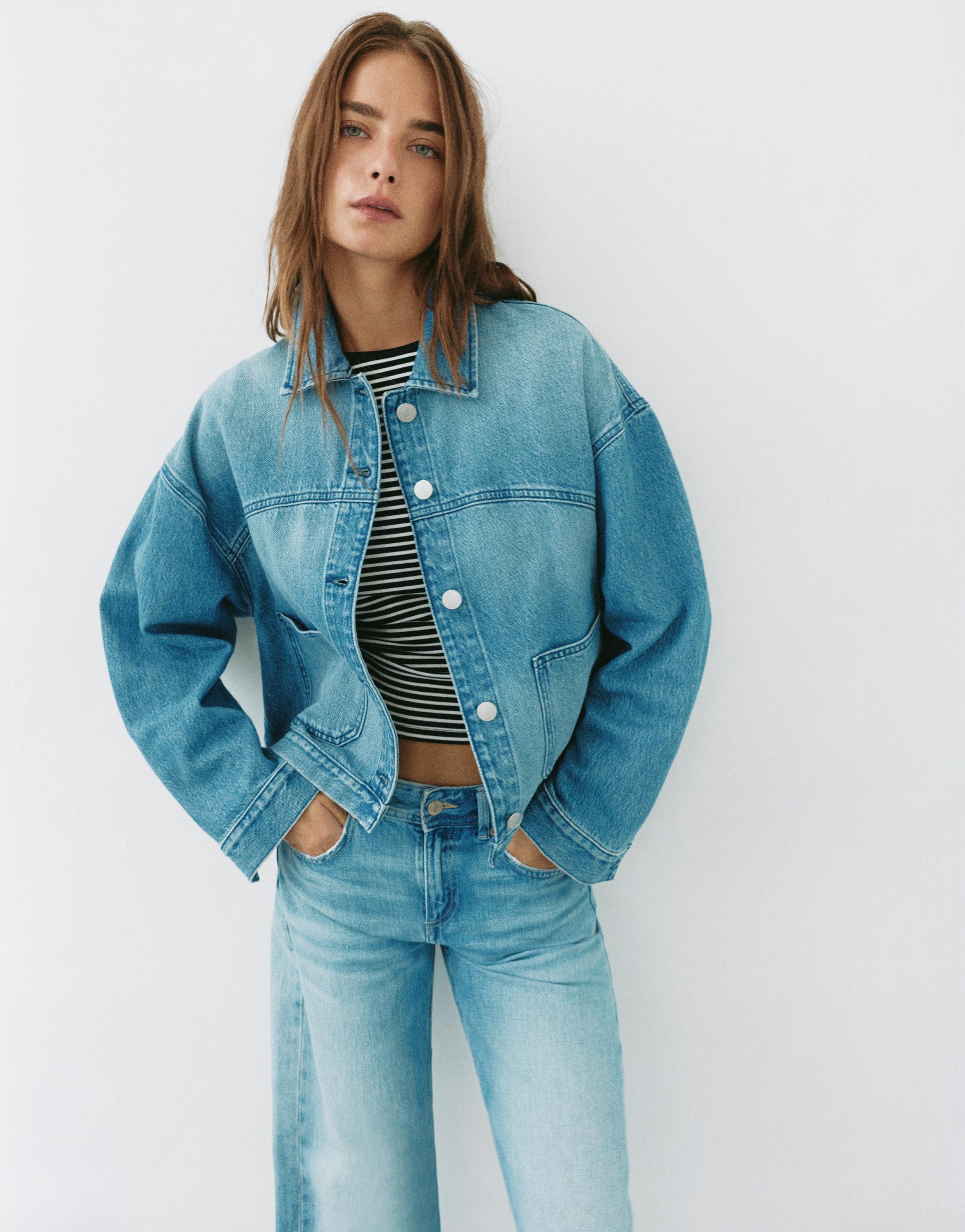 Boxy denim overshirt — Pale blue