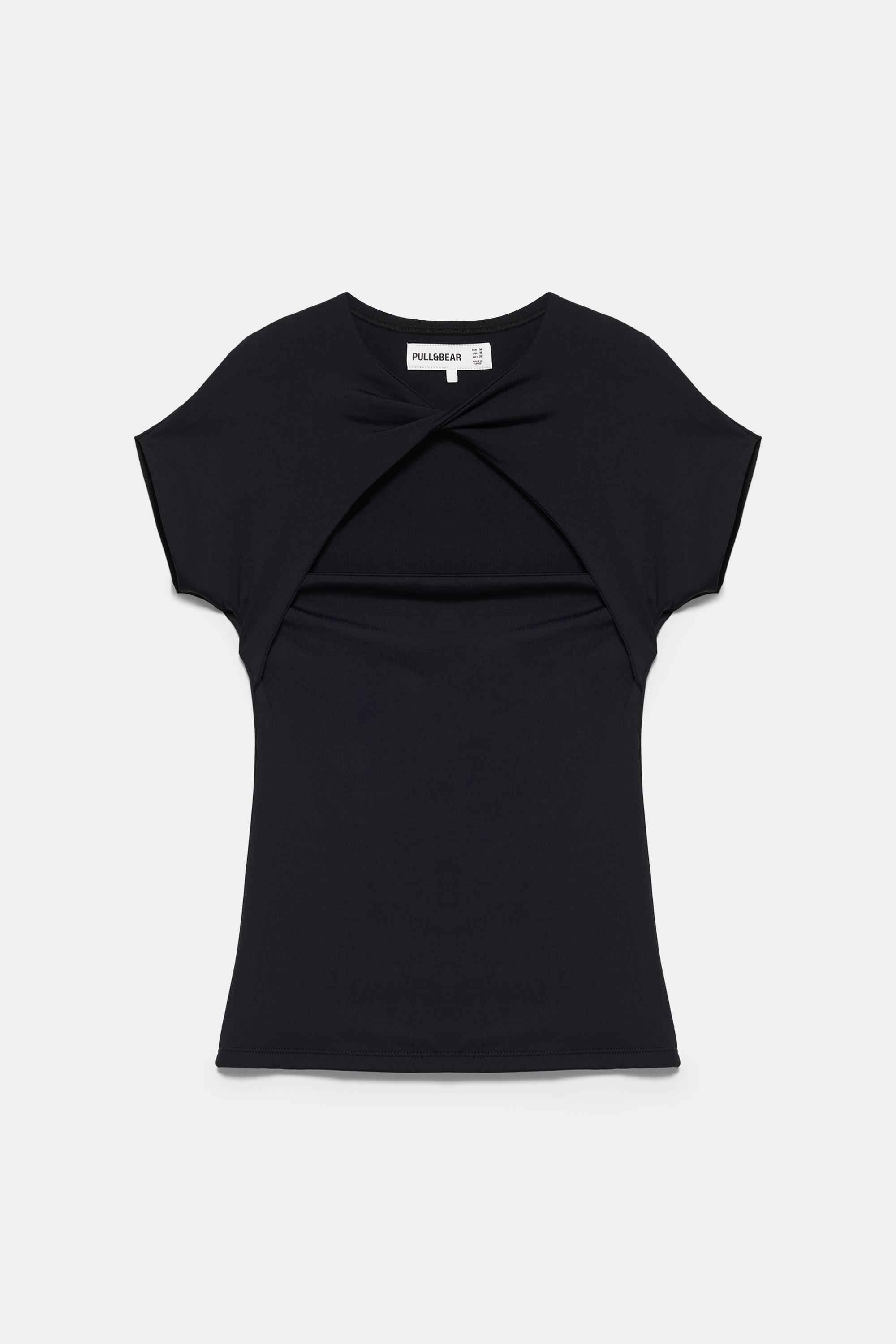 Cut-out T-shirt — Black