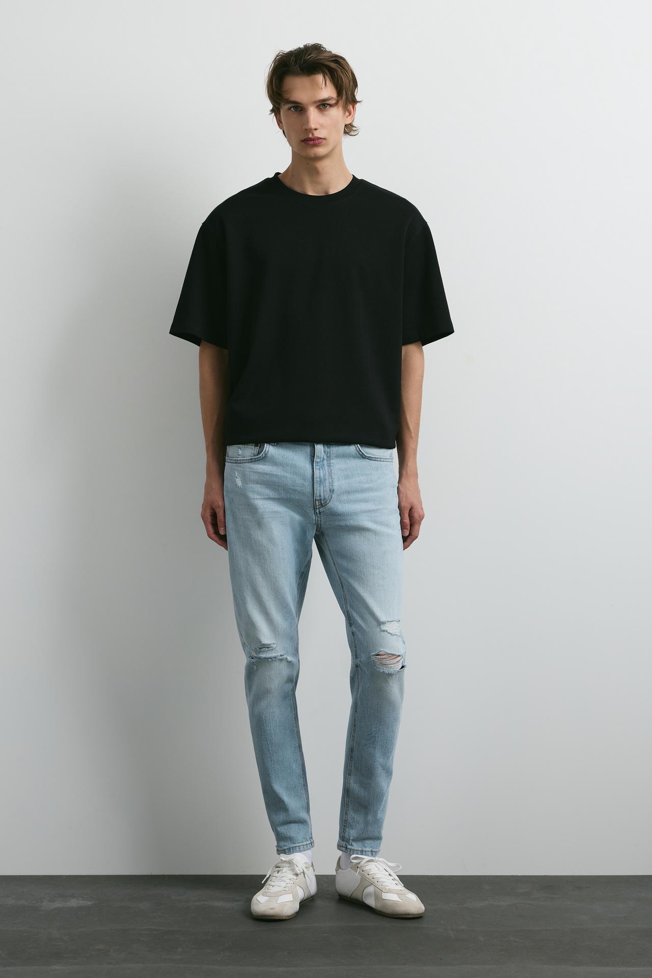 Ripped skinny jeans — Pale indigo