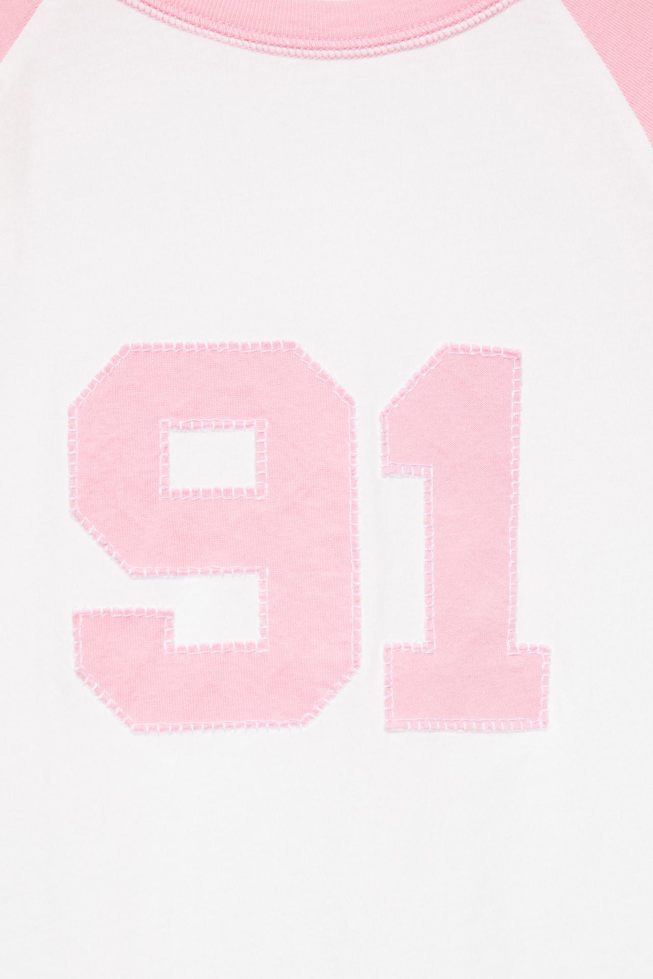 Number raglan T-shirt — Ice